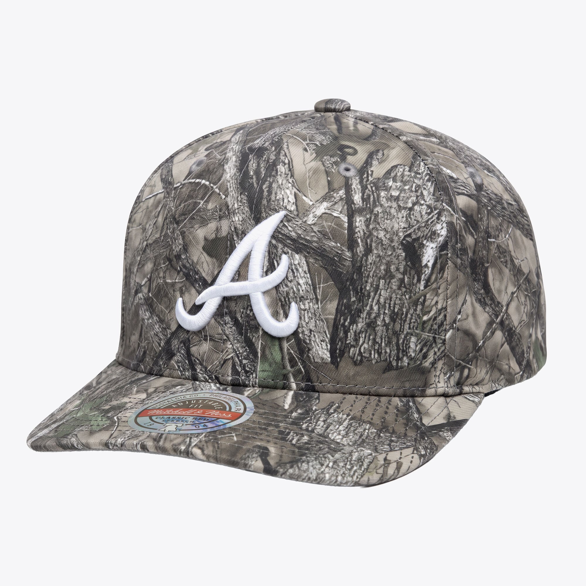 Casquette Mitchell & Ness Timber Trail camouflage Atlanta Braves pour homme