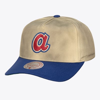  Atlanta Braves Mitchell & Ness Retro Roots Cooperstown Snapback Hat - Cream