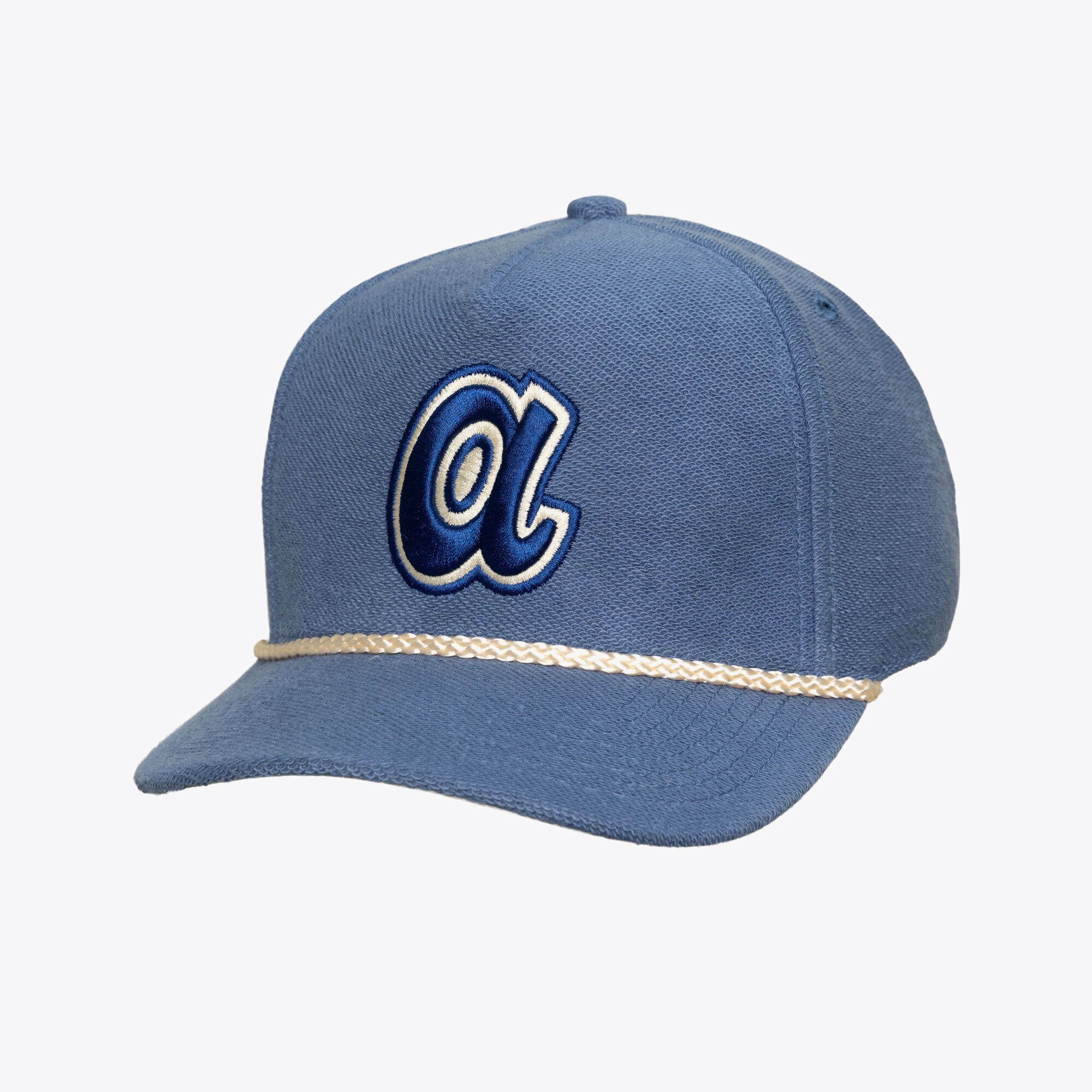 Casquette snapback Mitchell & Ness bleu marine Atlanta Braves Heritage Hues en molleton français pour homme