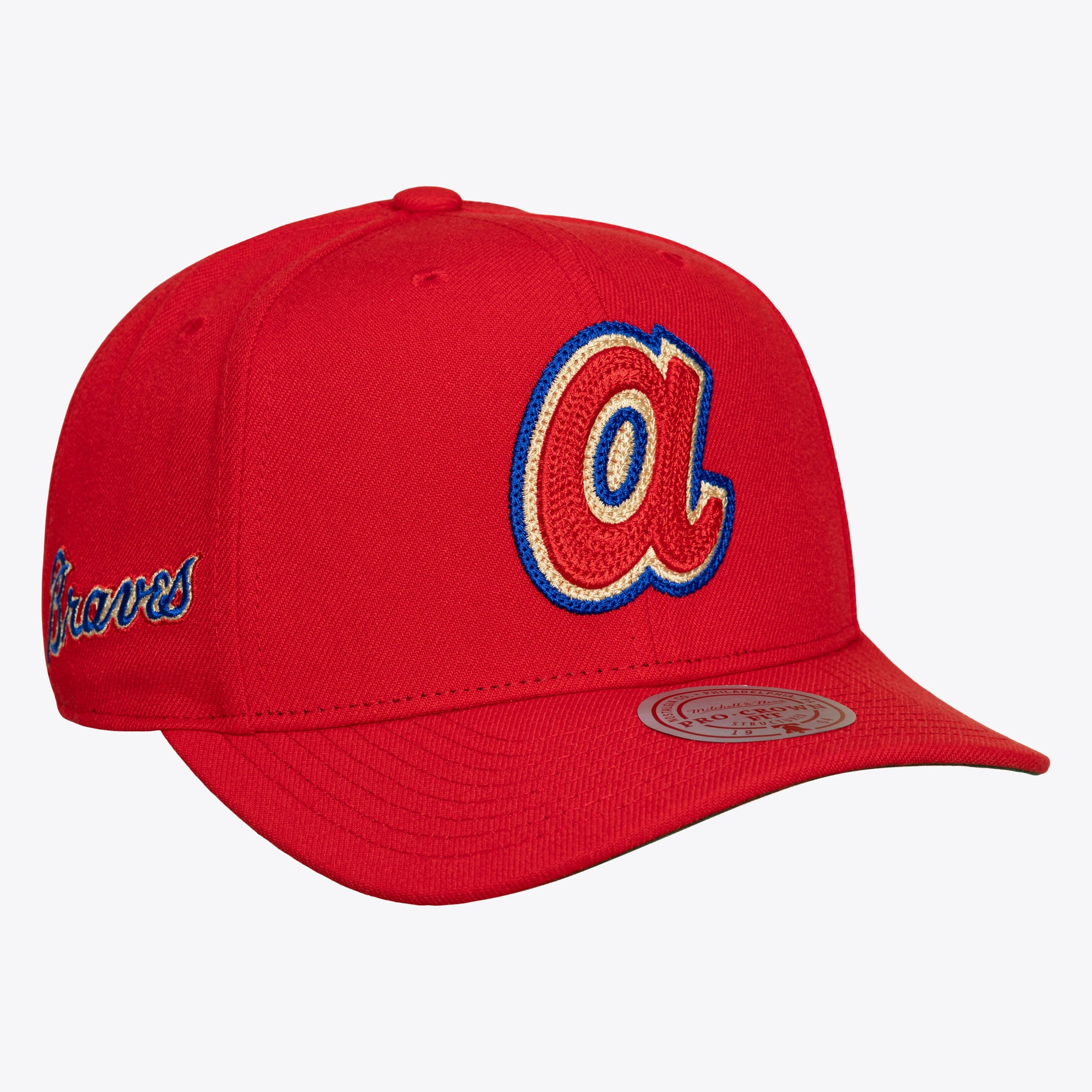 Men's Mitchell & Ness Red Atlanta Braves 30th Season Patch Secondary Pro Snapback Hat