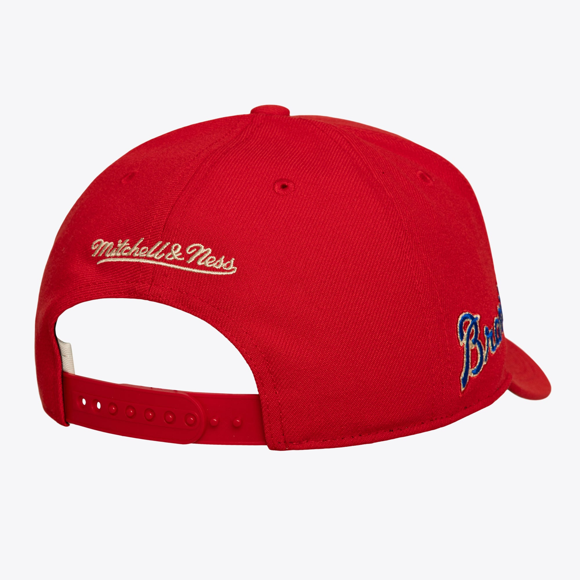 Men's Mitchell & Ness Red Atlanta Braves 30th Season Patch Secondary Pro Snapback Hat