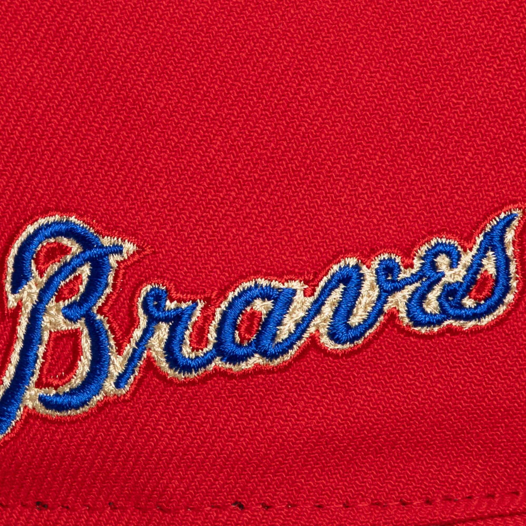 Men's Mitchell & Ness Red Atlanta Braves 30th Season Patch Secondary Pro Snapback Hat