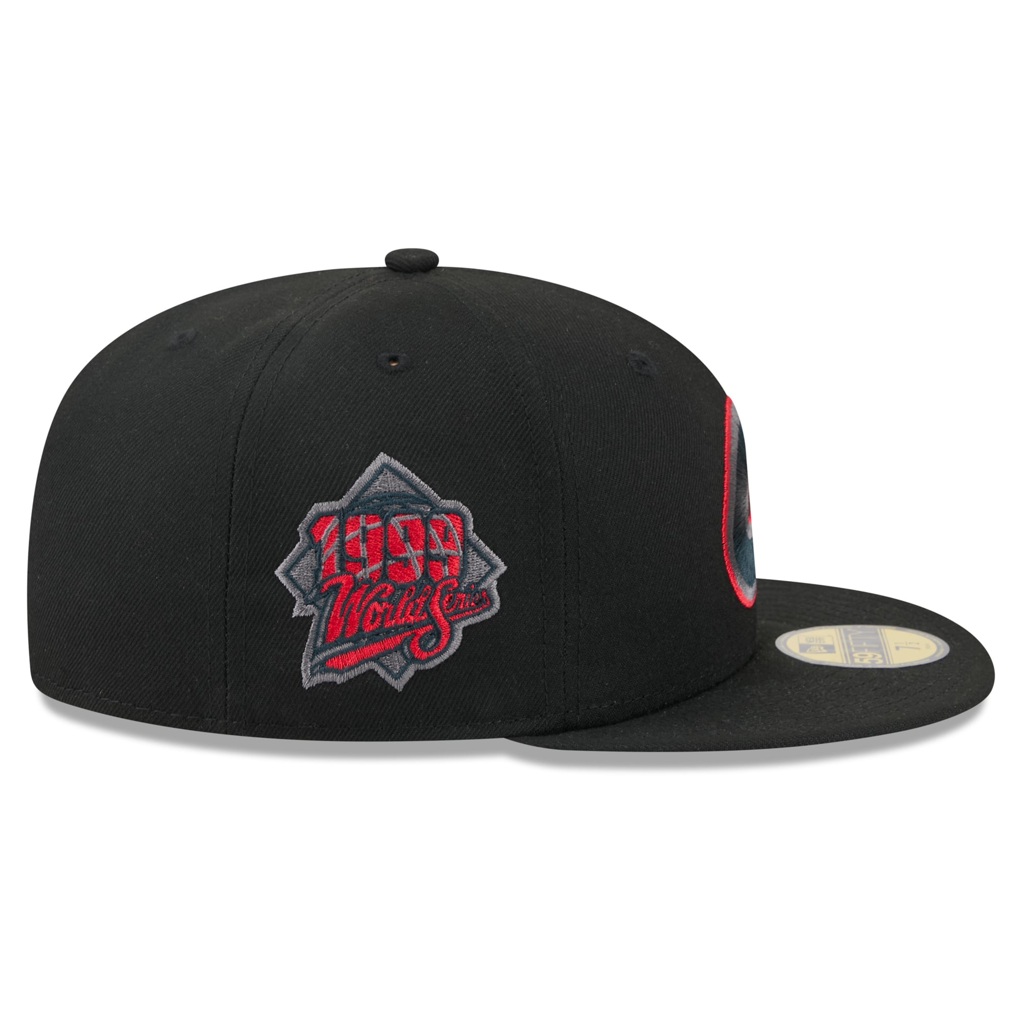 Casquette ajustée New Era 59FIFTY noire pour homme, motif Atlanta Braves.