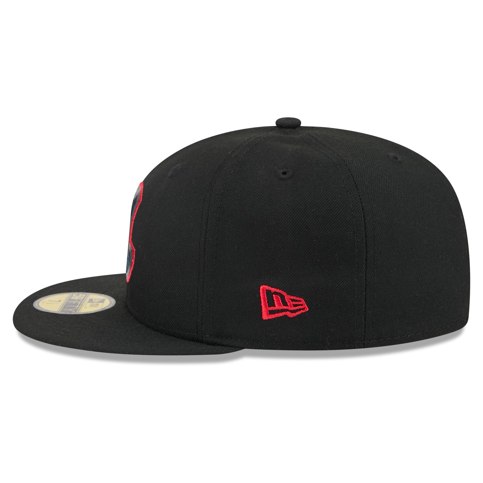 Casquette ajustée New Era 59FIFTY noire pour homme, motif Atlanta Braves.