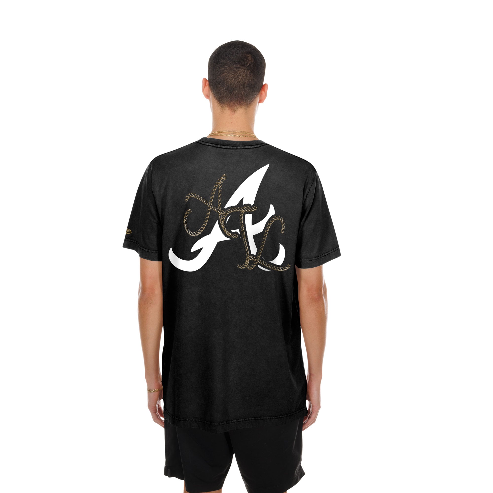 T-shirt New Era noir pour homme, style urbain ranchwear, Atlanta Braves Injection Lifestyle