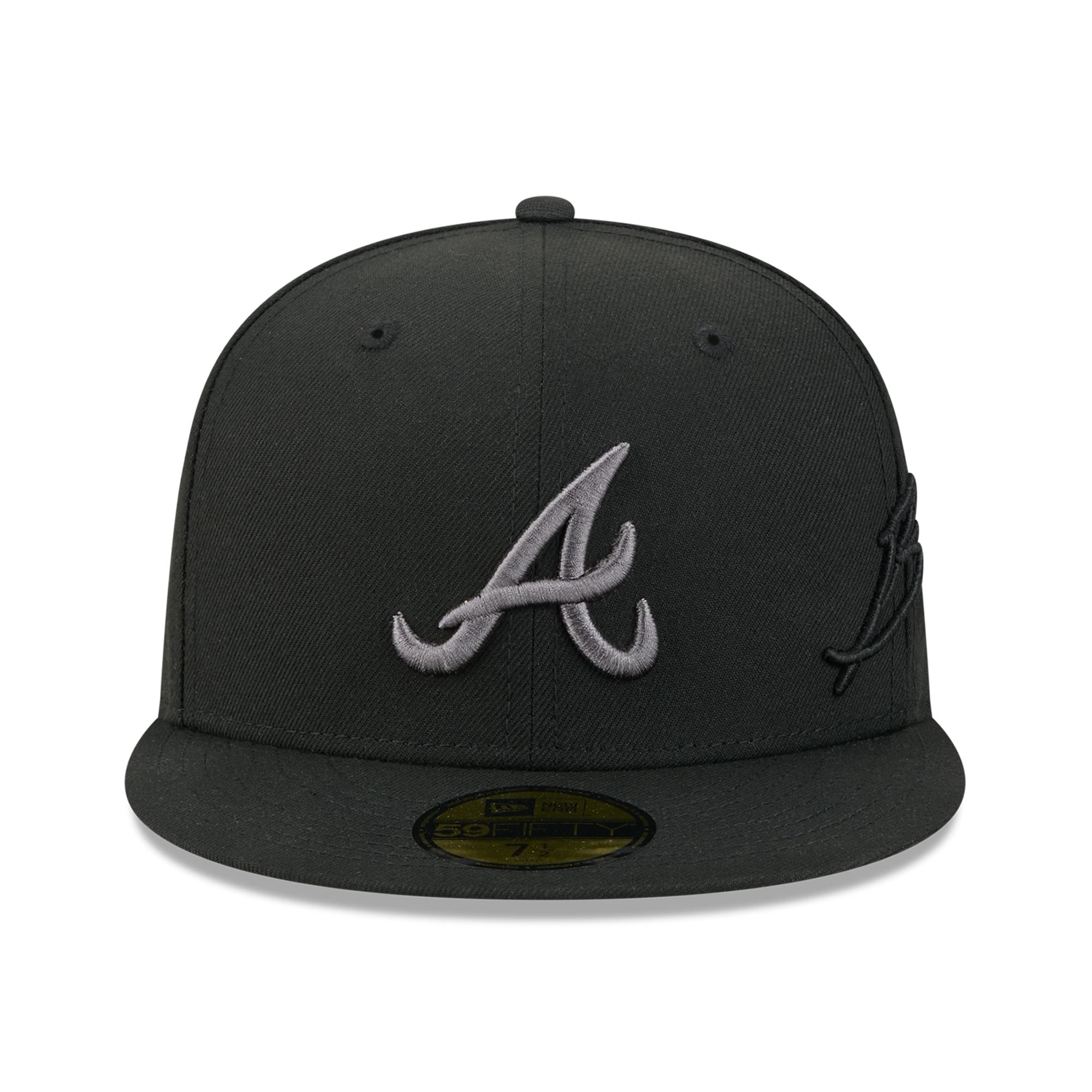 Men's New Era Black Atlanta Braves Side Script 59FIFTY Fitted Hat