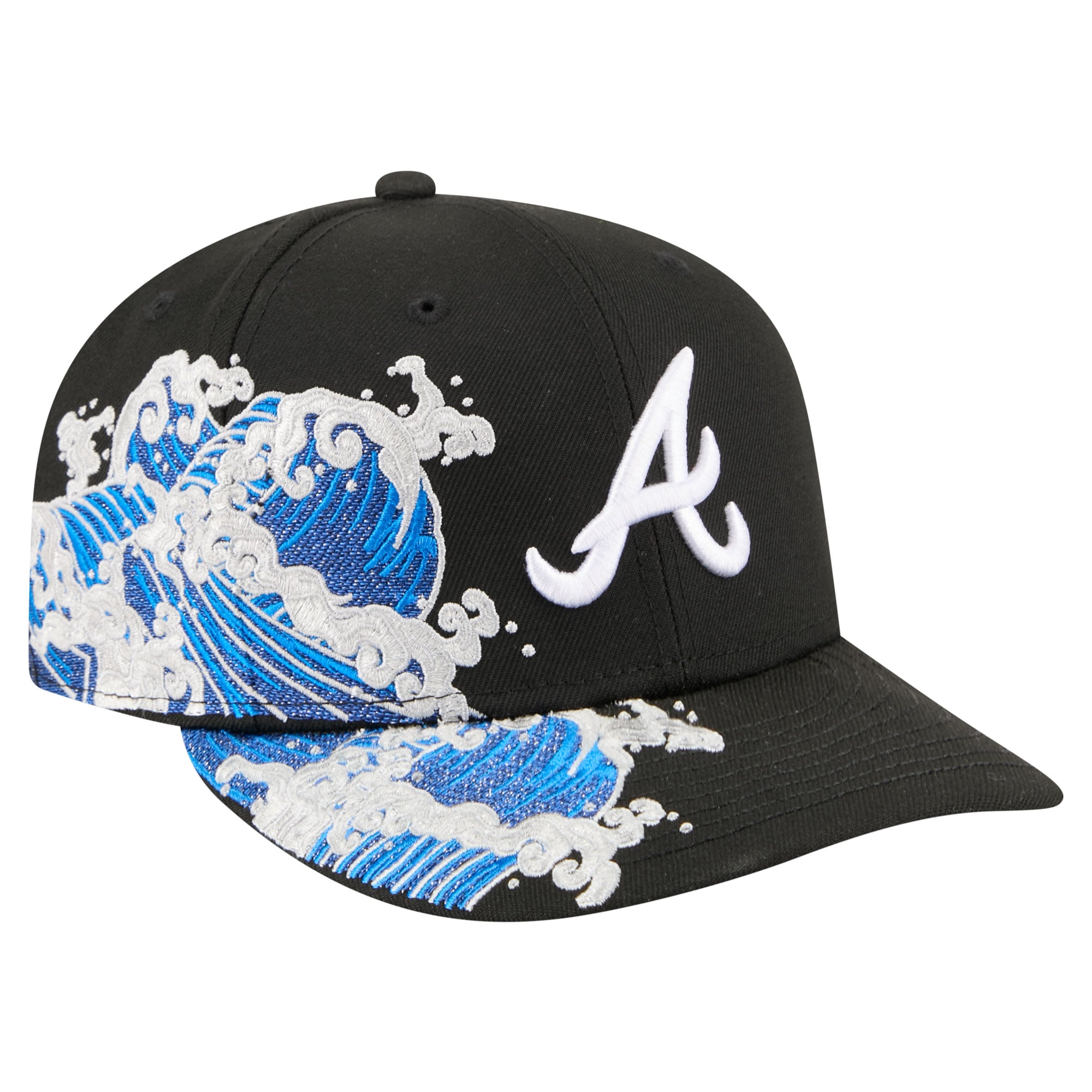Casquette ajustée New Era Atlanta Braves Surf 59FIFTY noire pour homme