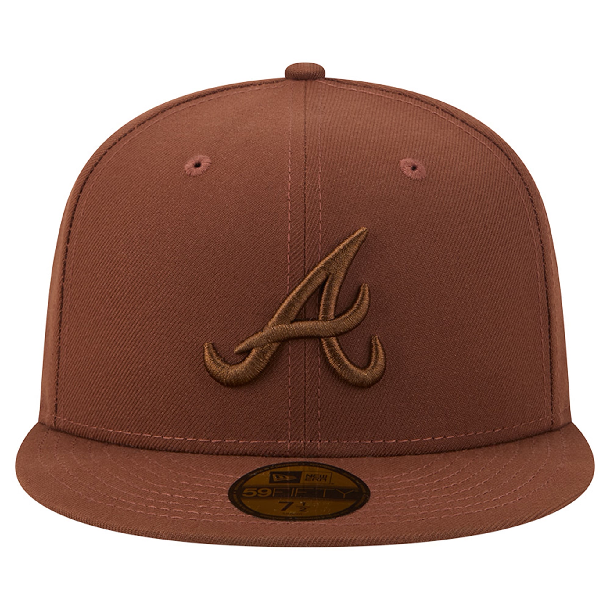 Casquette ajustée New Era crème Atlanta Braves pour homme, modèle 59FIFTY