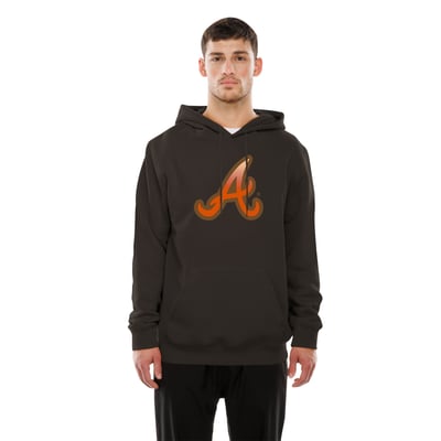  Atlanta Braves New Era Gradient Monogram Pullover Hoodie - Brown