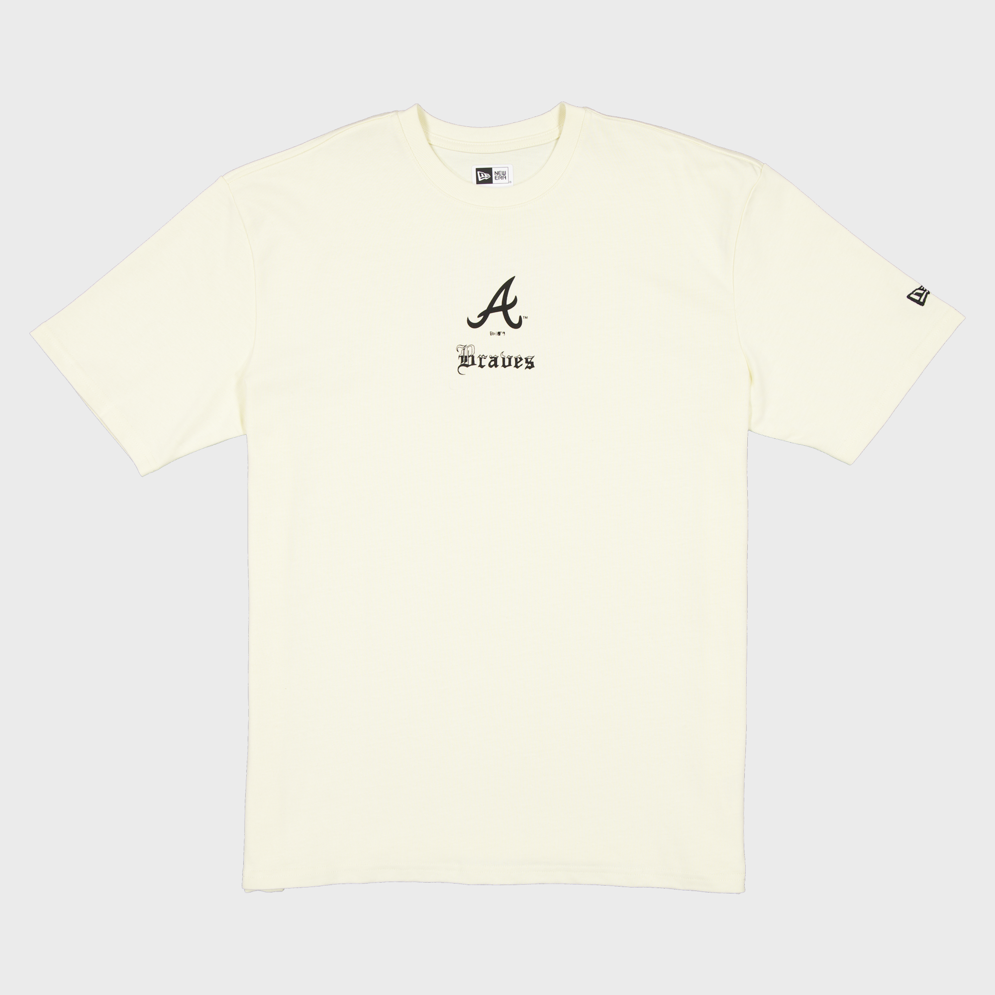 T-shirt New Era crème pour homme, style gothique, Atlanta Braves.