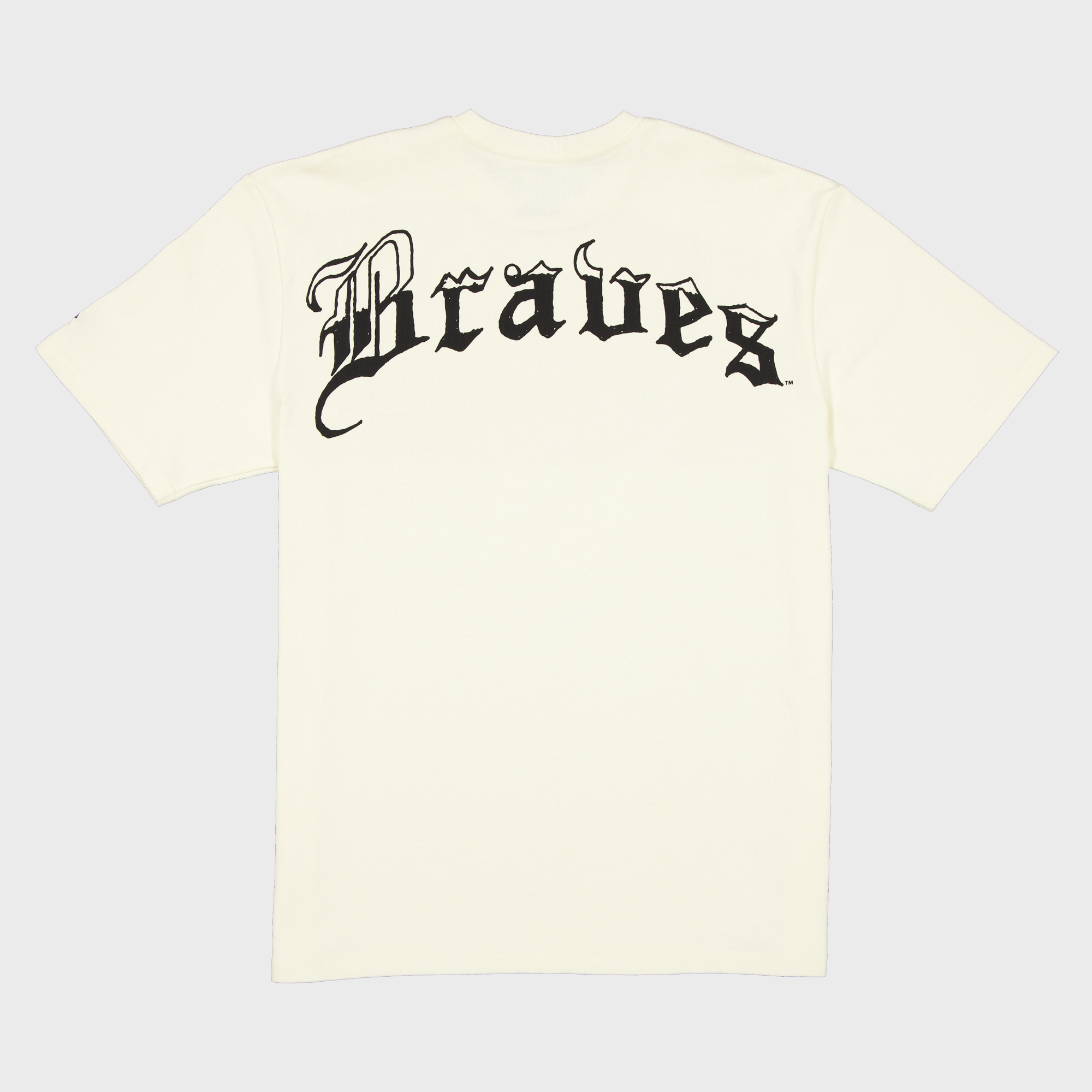 T-shirt New Era crème pour homme, style gothique, Atlanta Braves.