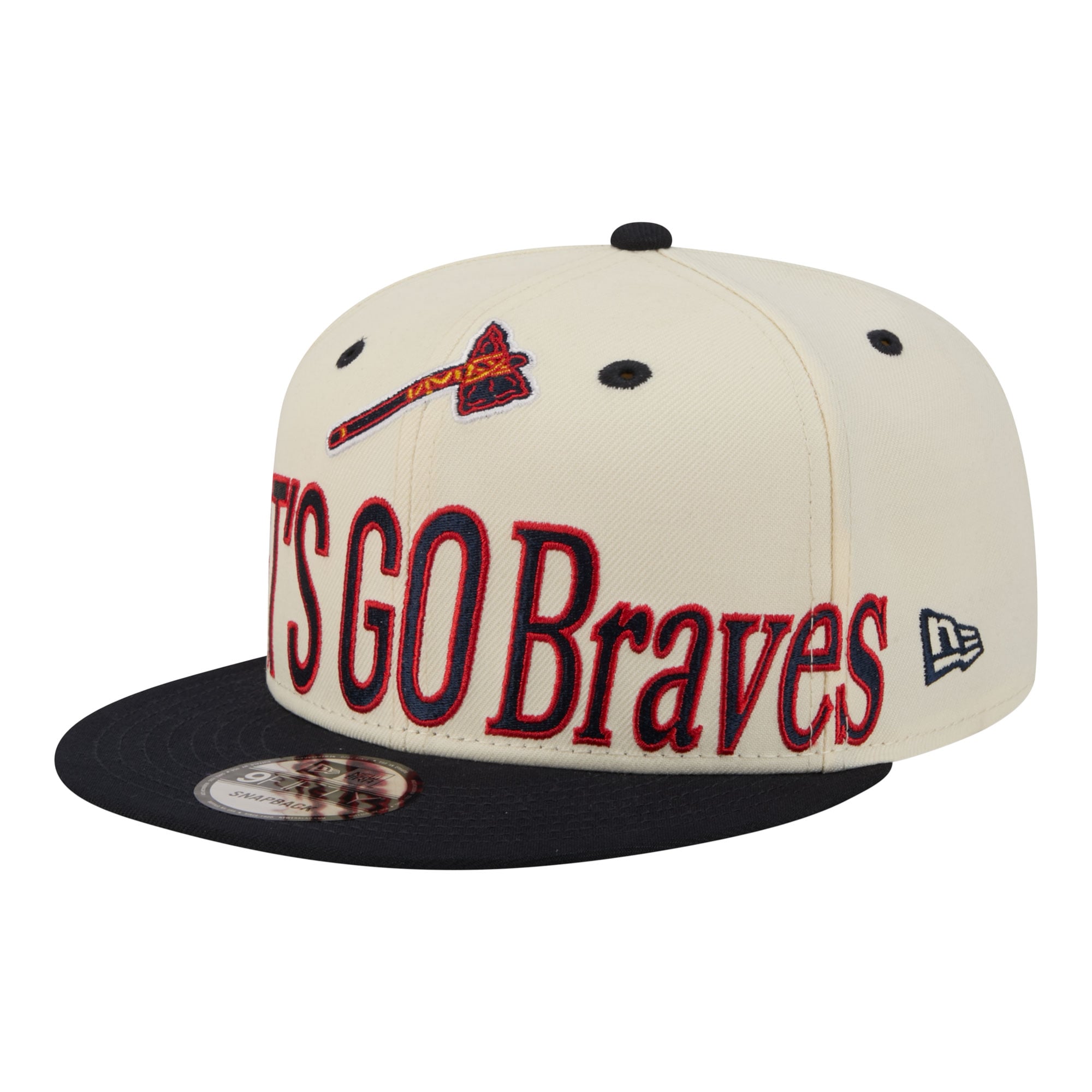 Casquette snapback New Era crème Atlanta Braves oversize pour homme