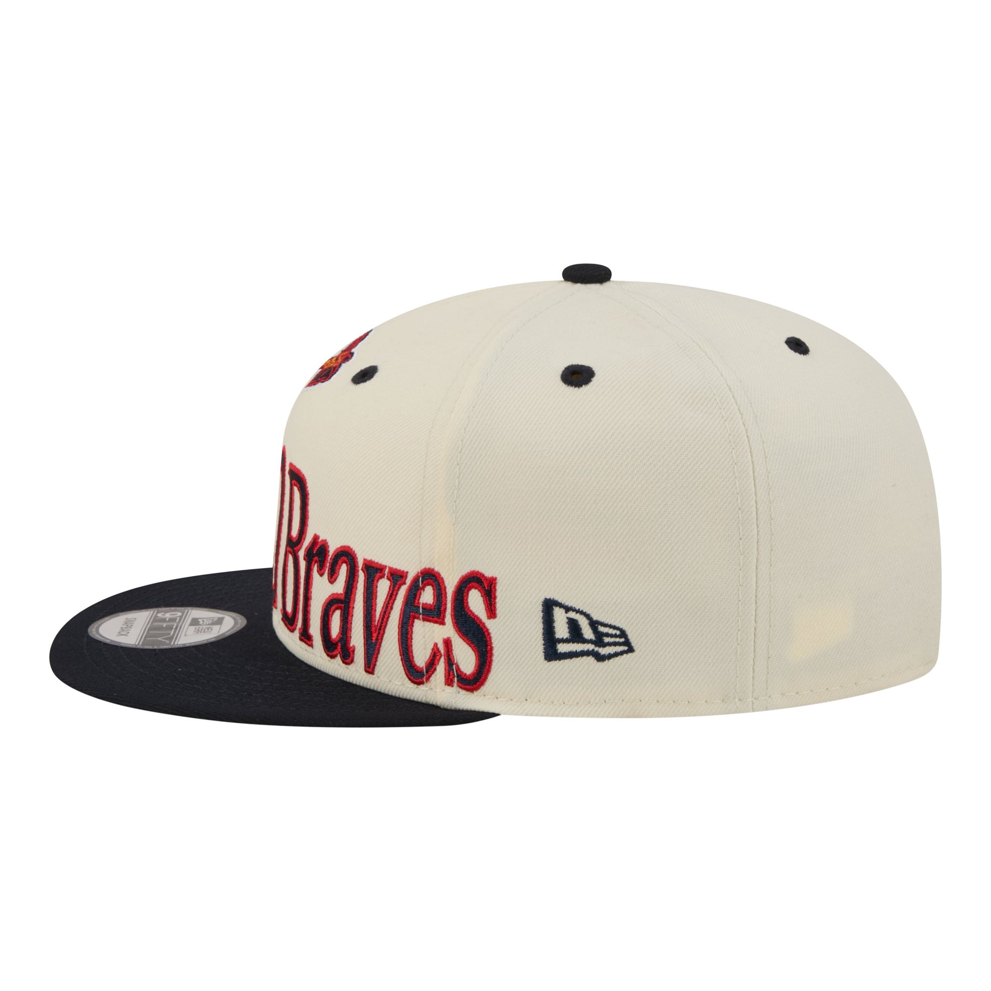 Casquette snapback New Era crème Atlanta Braves oversize pour homme