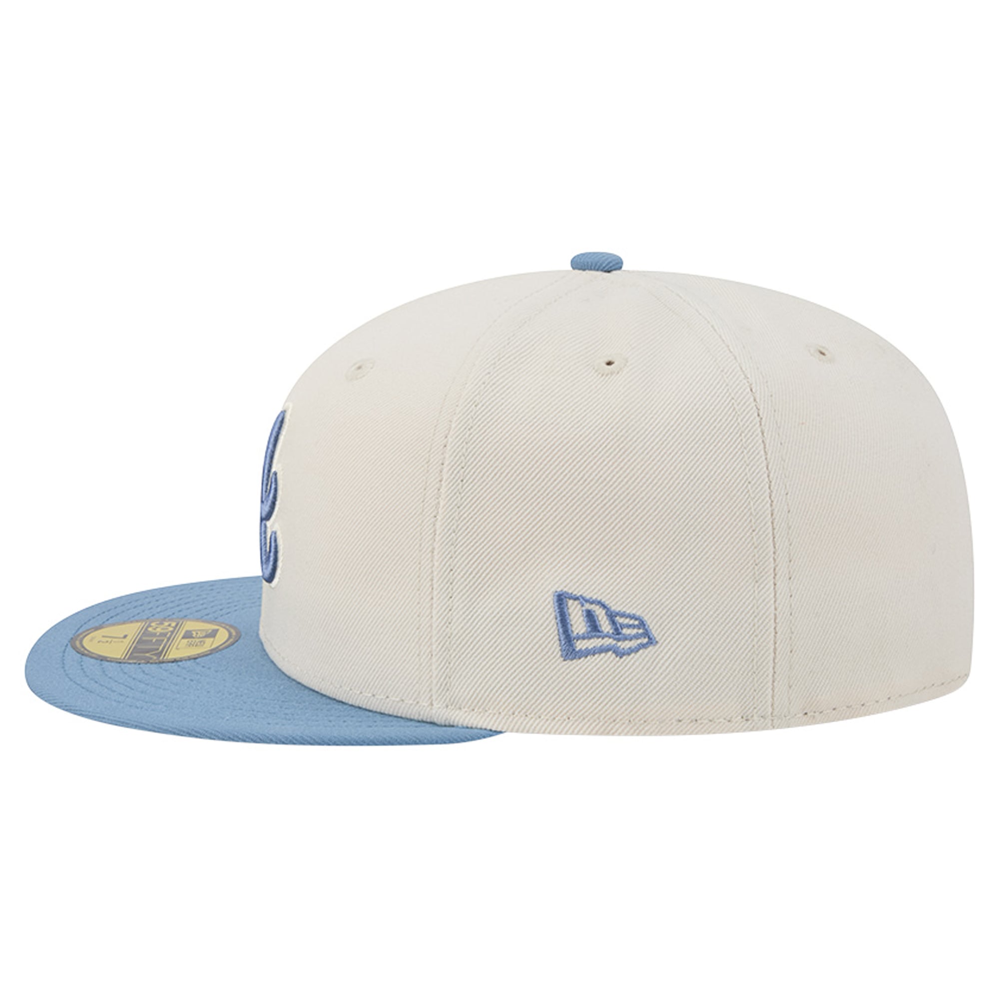 Casquette ajustée New Era Atlanta Braves crème/bleu clair pour homme (modèle 59FIFTY)