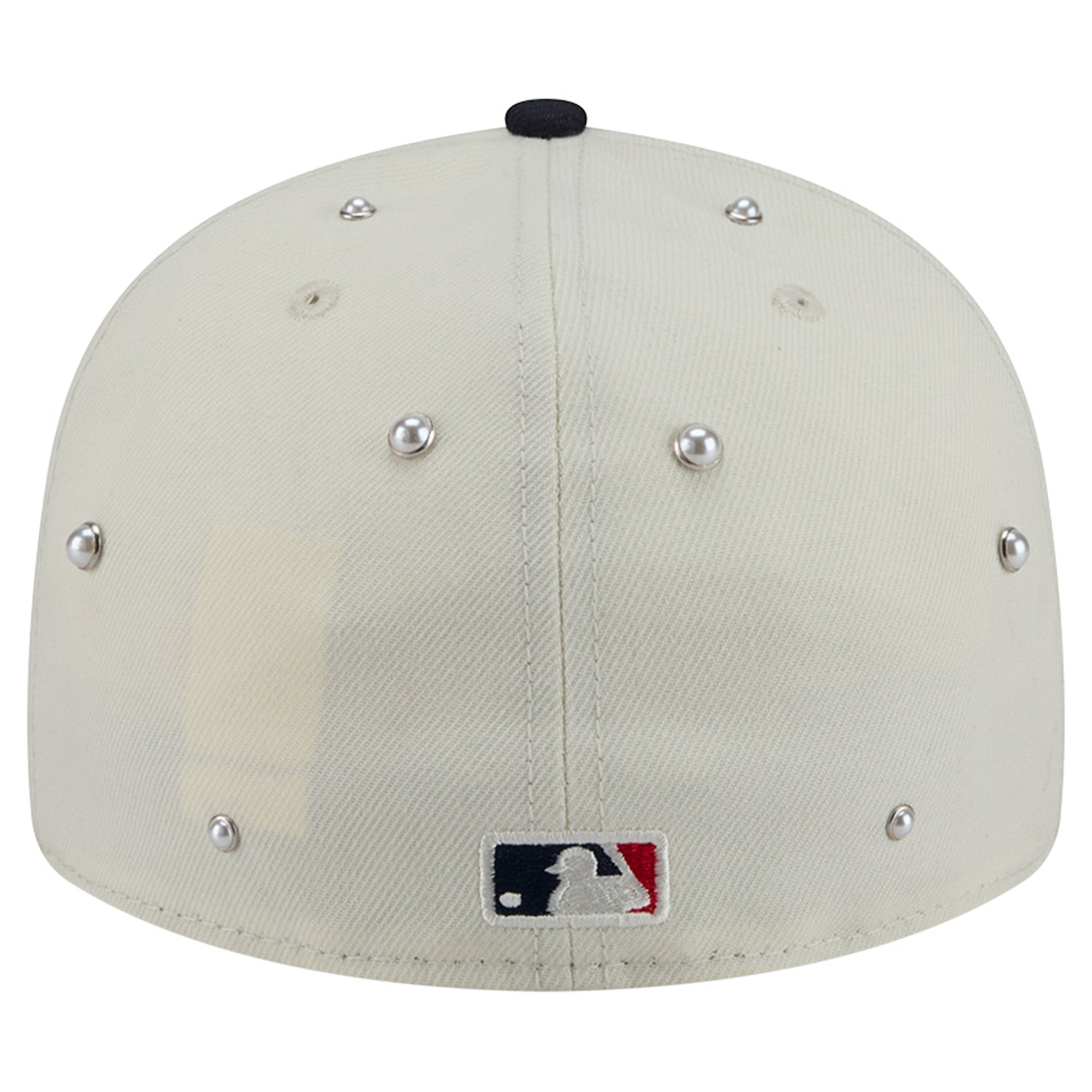 Men's New Era Cream/Navy Atlanta Braves Pearl Stud 59FIFTY Fitted Hat