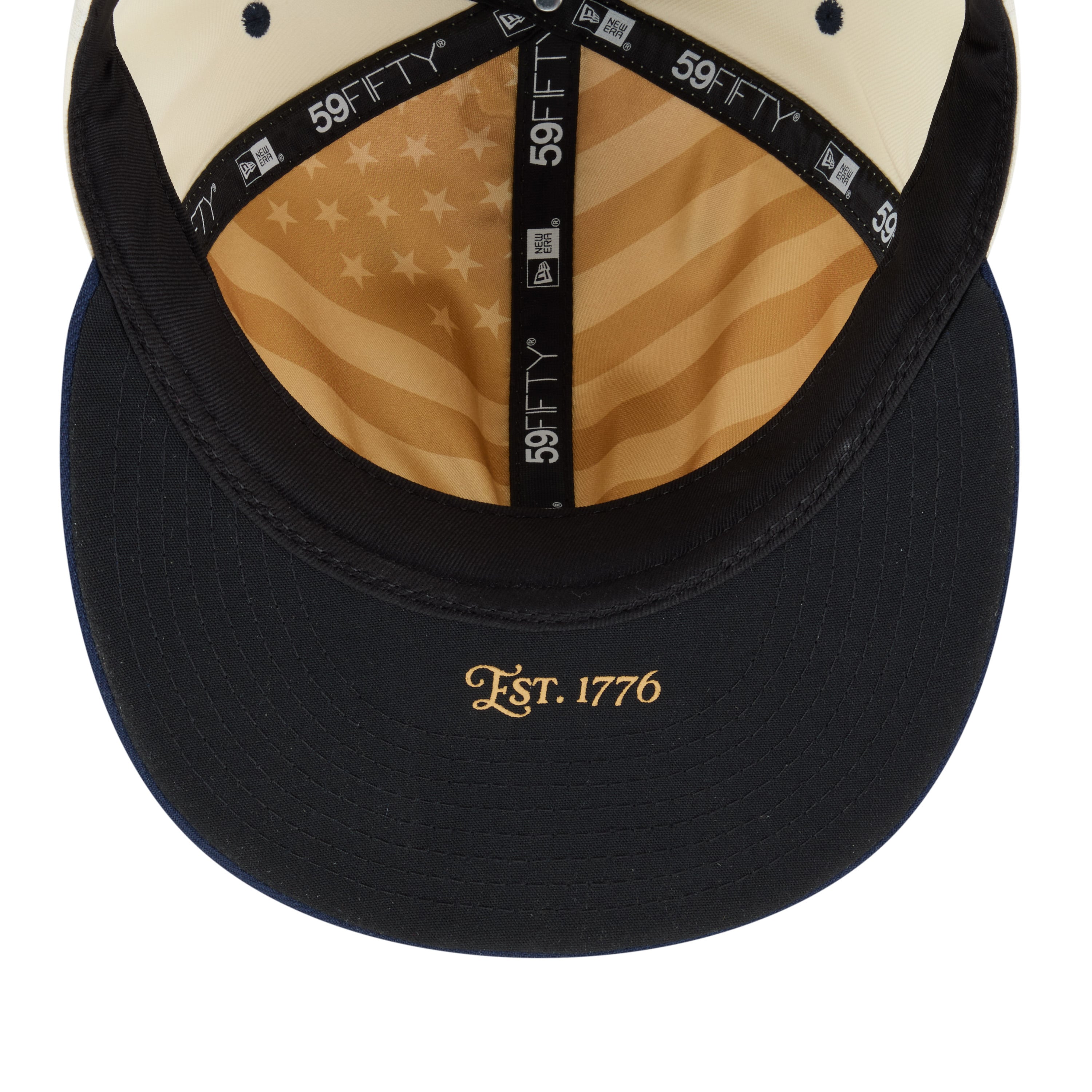 Men's New Era Cream/Navy Atlanta Braves USA 250 Fourth of July 59FIFTY Fitted Hat