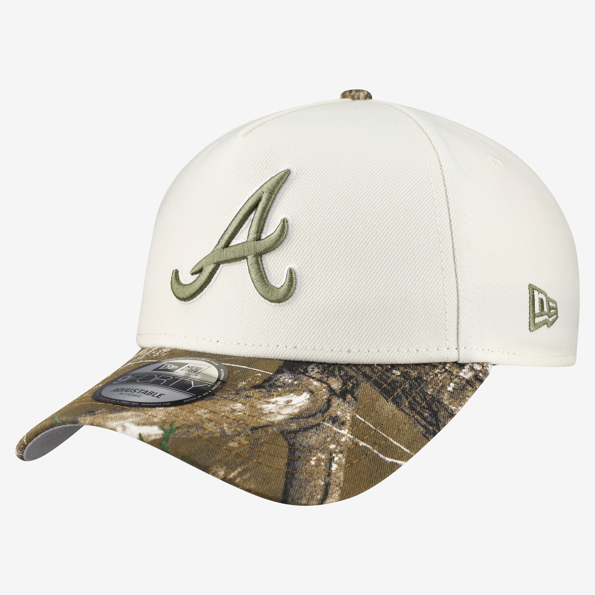 Men's New Era Cream/Realtree Camo Atlanta Braves 9FORTY A-Frame Adjustable Hat