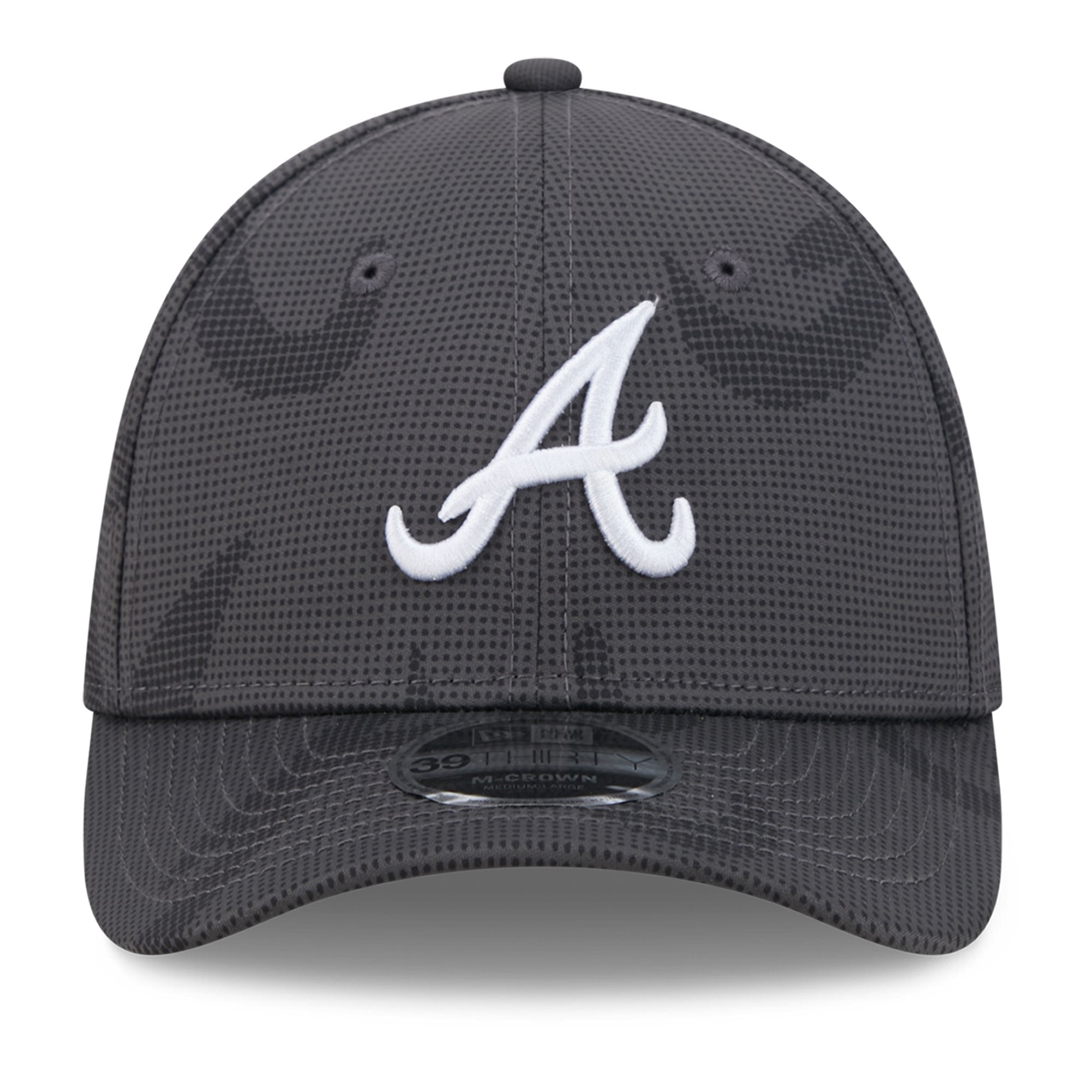 Men's New Era Gray Atlanta Braves Halftone 39THIRTY Flex Hat