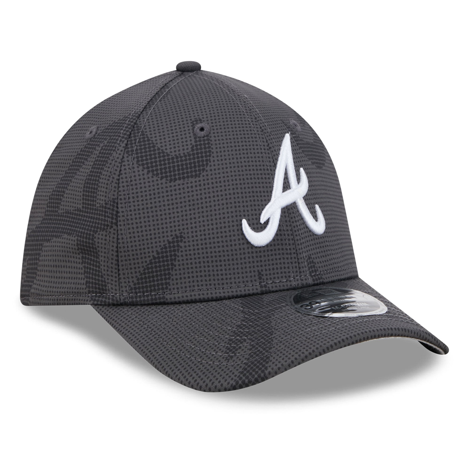 Men's New Era Gray Atlanta Braves Halftone 39THIRTY Flex Hat