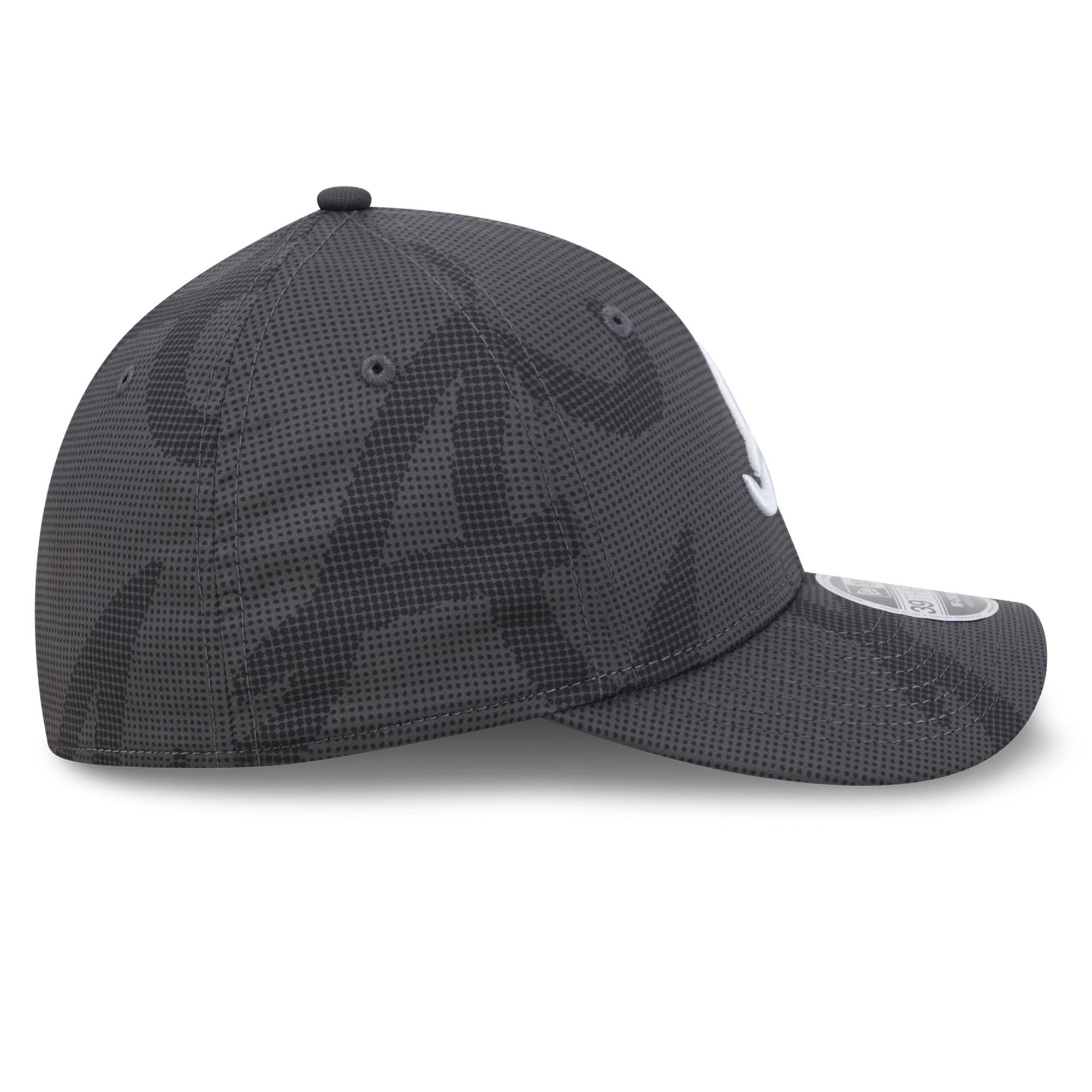 Men's New Era Gray Atlanta Braves Halftone 39THIRTY Flex Hat