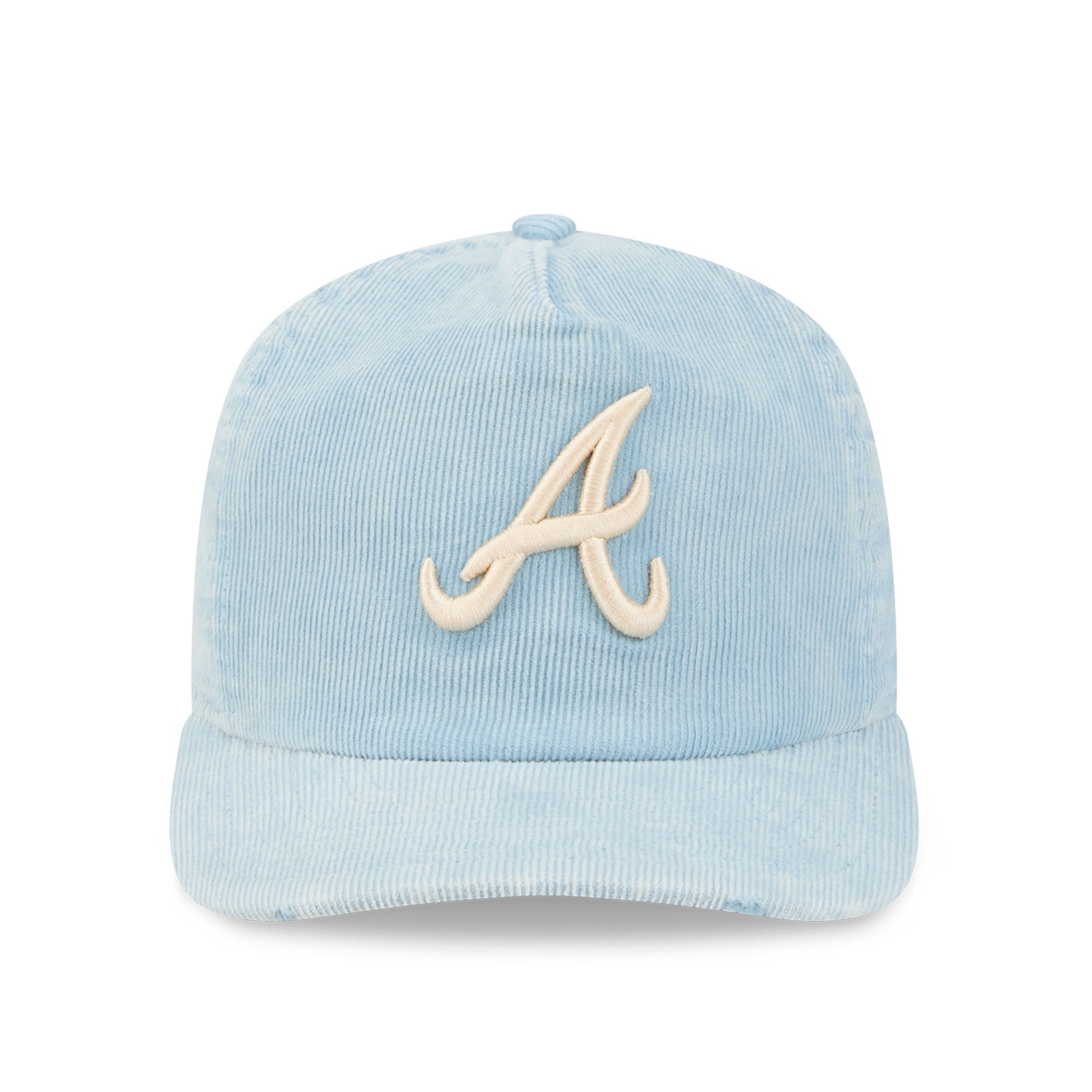 Casquette ajustable New Era Atlanta Braves en velours côtelé bleu clair pour homme, modèle 19TWENTY