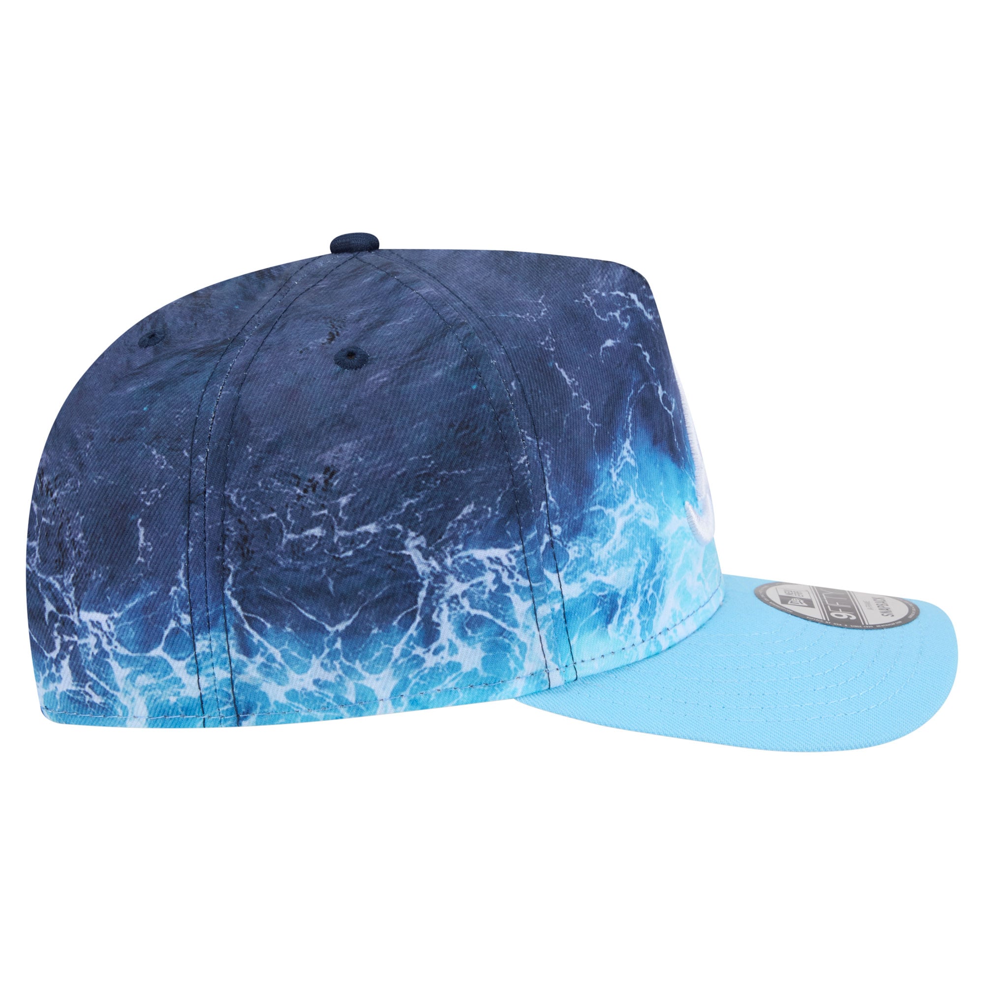 Men's New Era Light Blue Atlanta Braves Deep Water Pre-Curved 9FIFTY A-Frame Snapback Hat