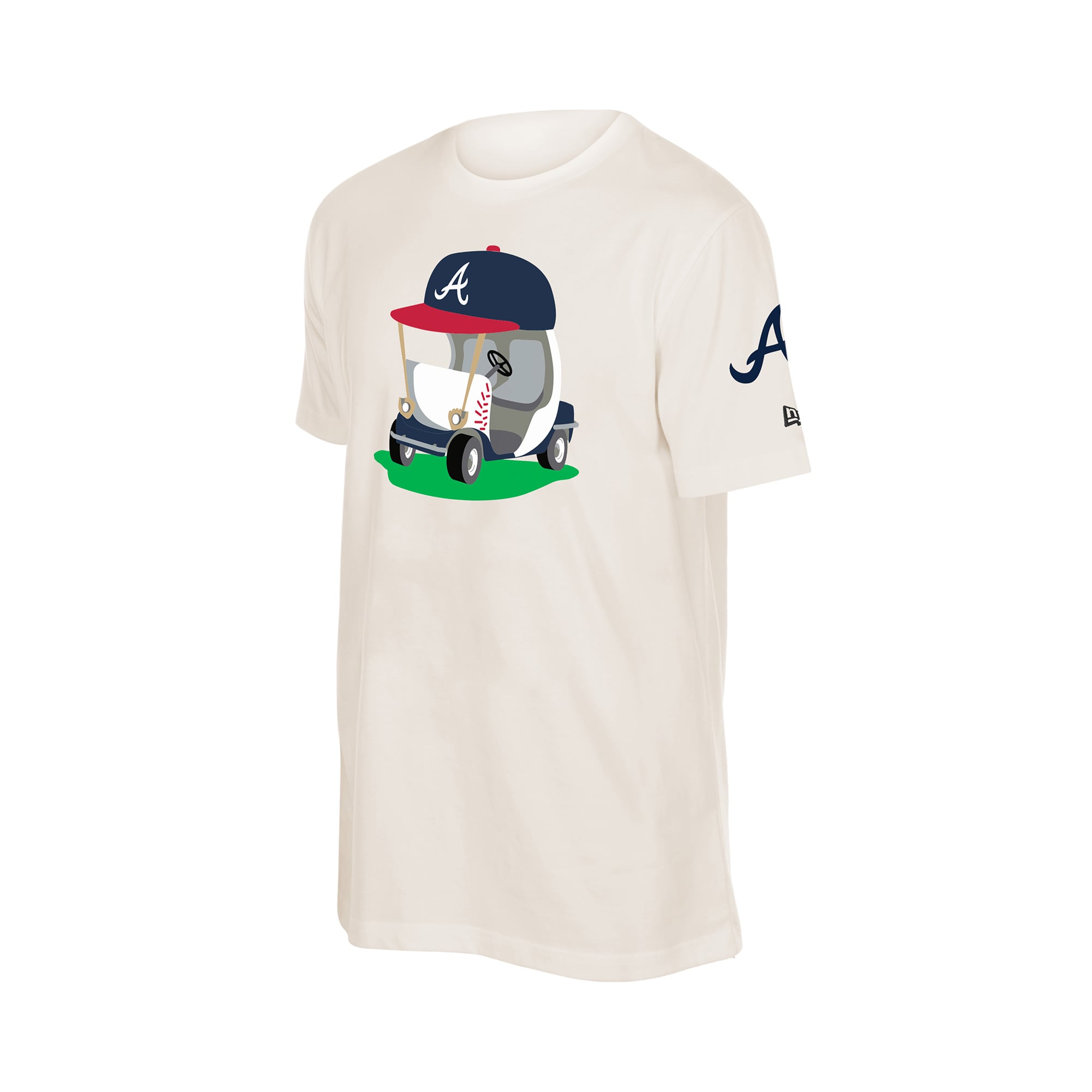Men's New Era  Natural Atlanta Braves Golf Mascot T-Shirt
