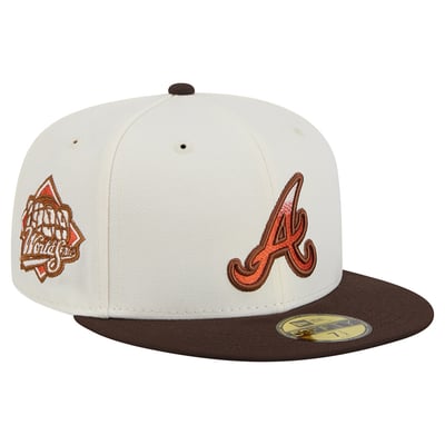 Atlanta Braves New Era Pumpkin Spice 59FIFTY Fitted Hat - Natural/Brown