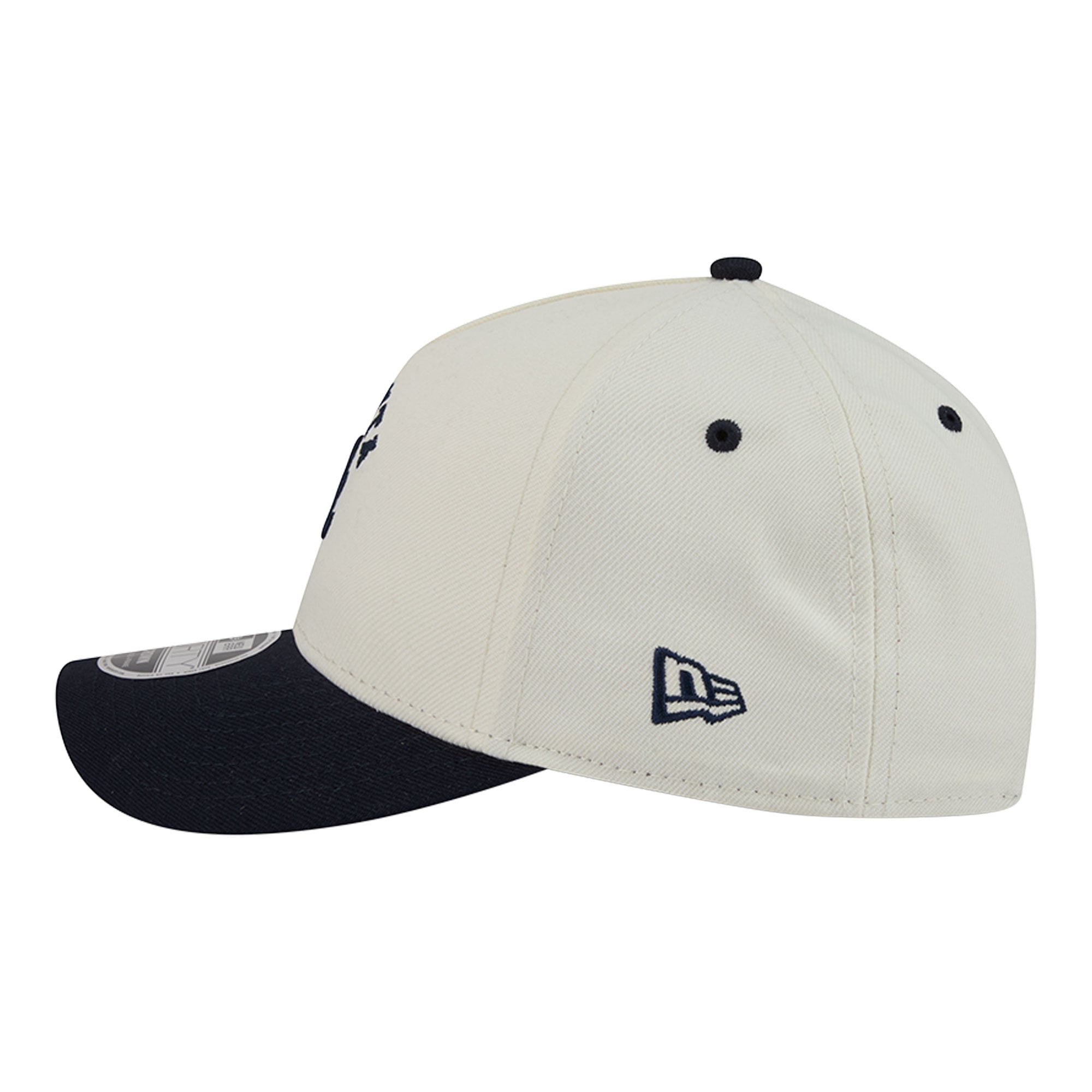 Men's New Era Natural/Navy Atlanta Braves Arch 9FORTY A-Frame M-Crown Adjustable Hat