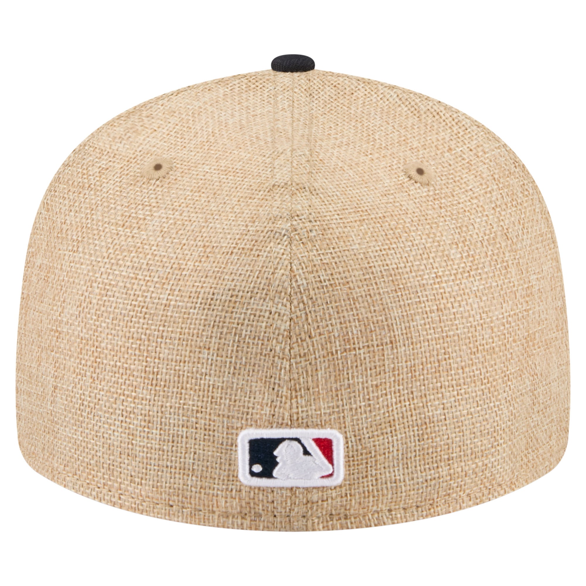 Men's New Era Natural/Navy Atlanta Braves Twine 59FIFTY Fitted Hat