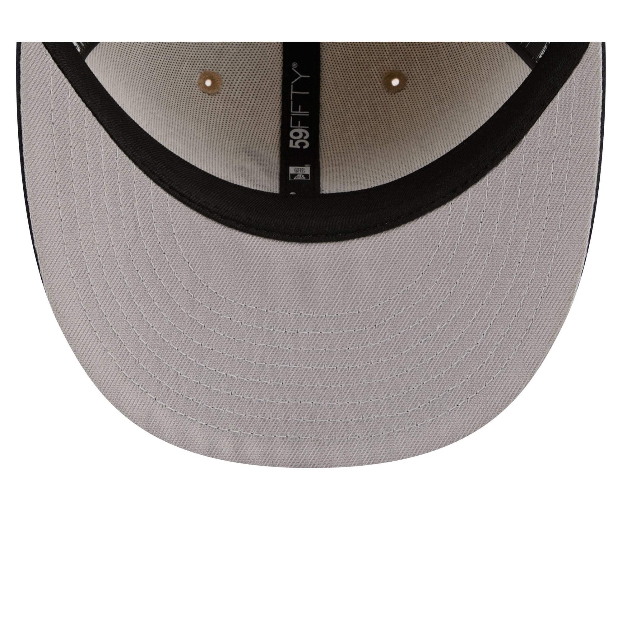Men's New Era Natural/Navy Atlanta Braves Twine 59FIFTY Fitted Hat