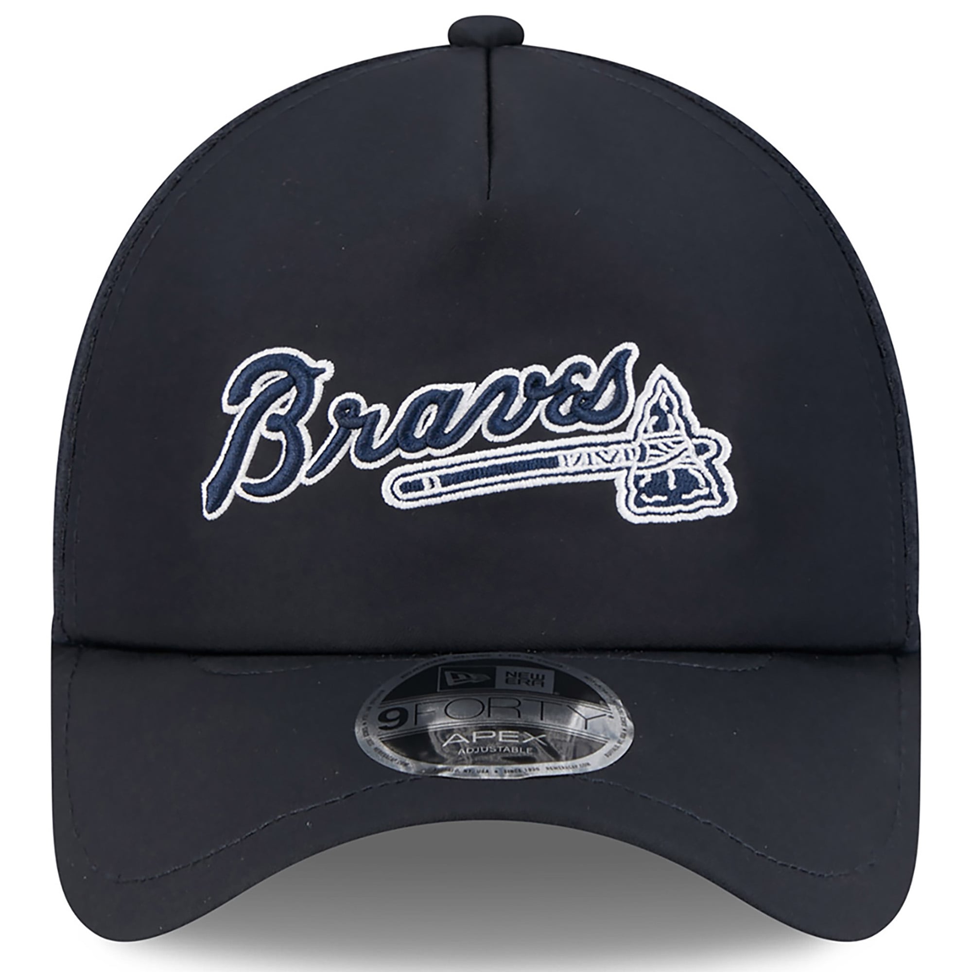 Men's New Era Navy Atlanta Braves 2026 Batting Practice Alternate Apex 9FORTY Adjustable Hat