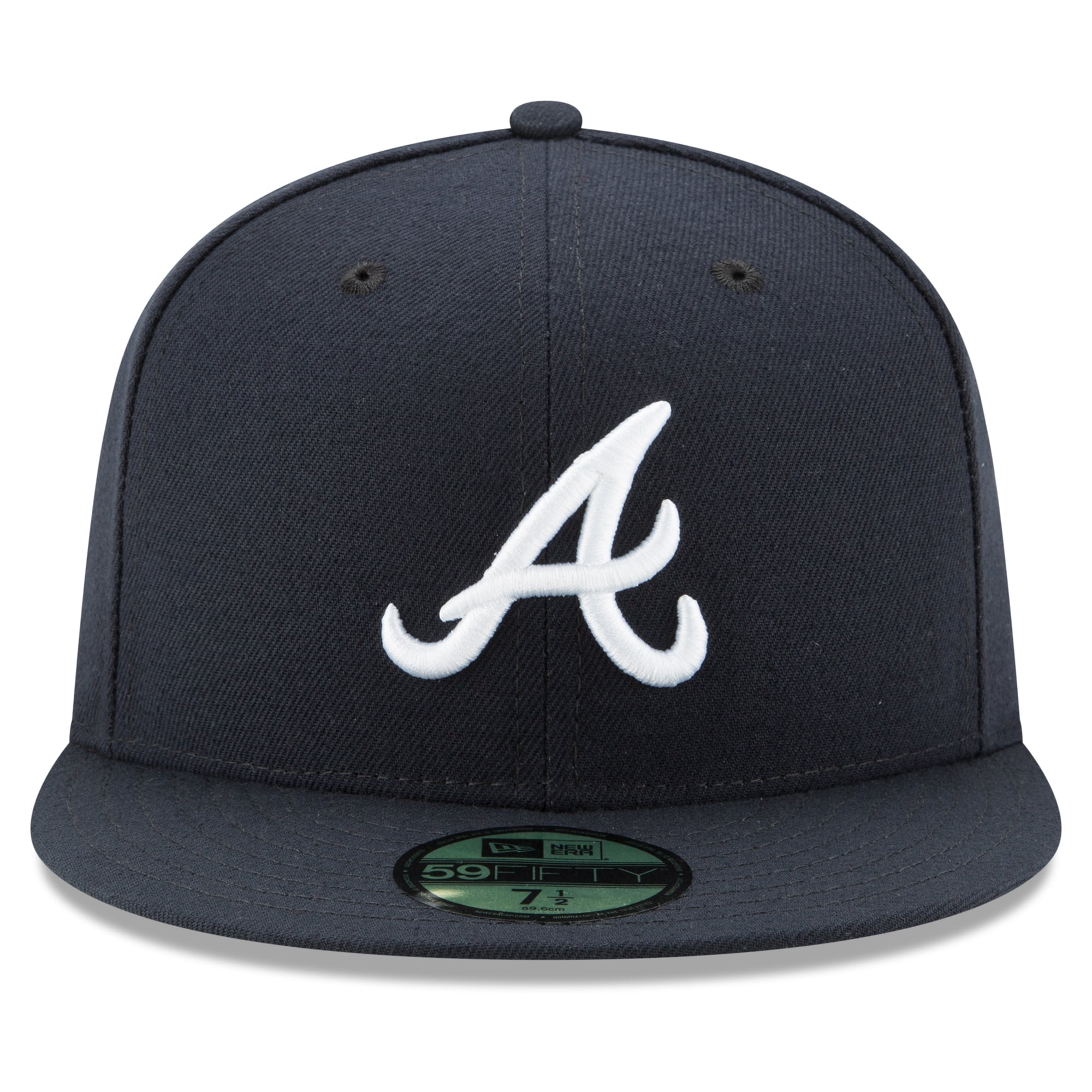 Casquette ajustée New Era 59FIFTY pour homme, bleu marine, Atlanta Braves, 2026 MLB, écusson latéral, séries éliminatoires.