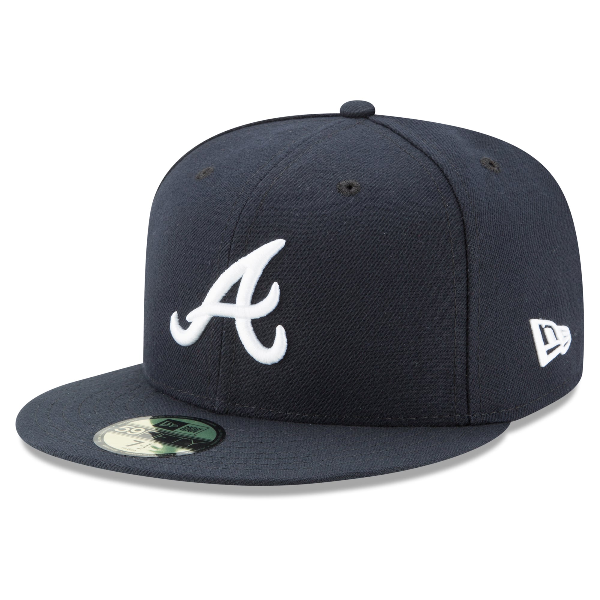 Casquette ajustée New Era 59FIFTY pour homme, bleu marine, Atlanta Braves, 2026 MLB, écusson latéral, séries éliminatoires.