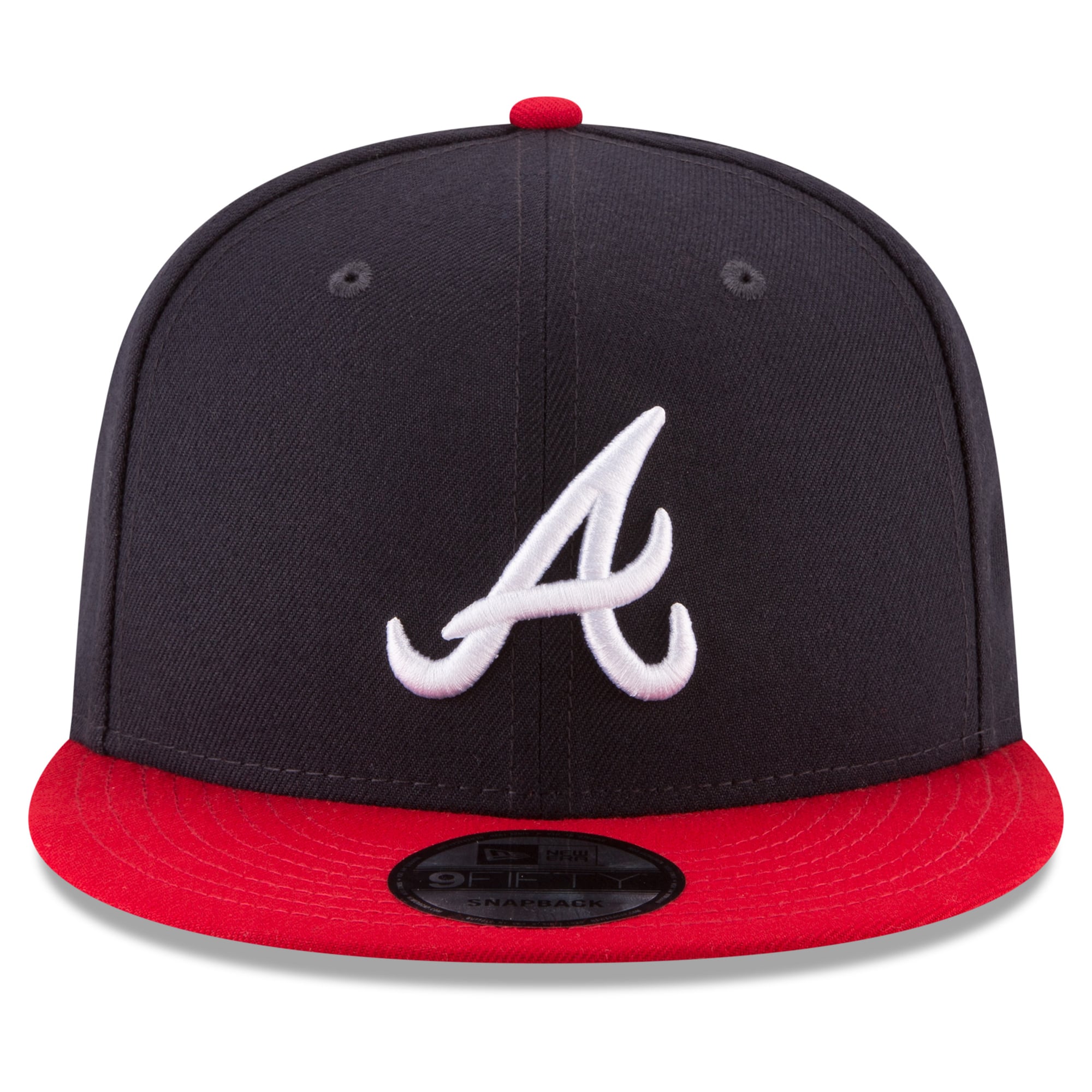 Casquette snapback New Era 9FIFTY pour homme, bleu marine, Atlanta Braves, 2026 MLB, écusson latéral, séries éliminatoires.