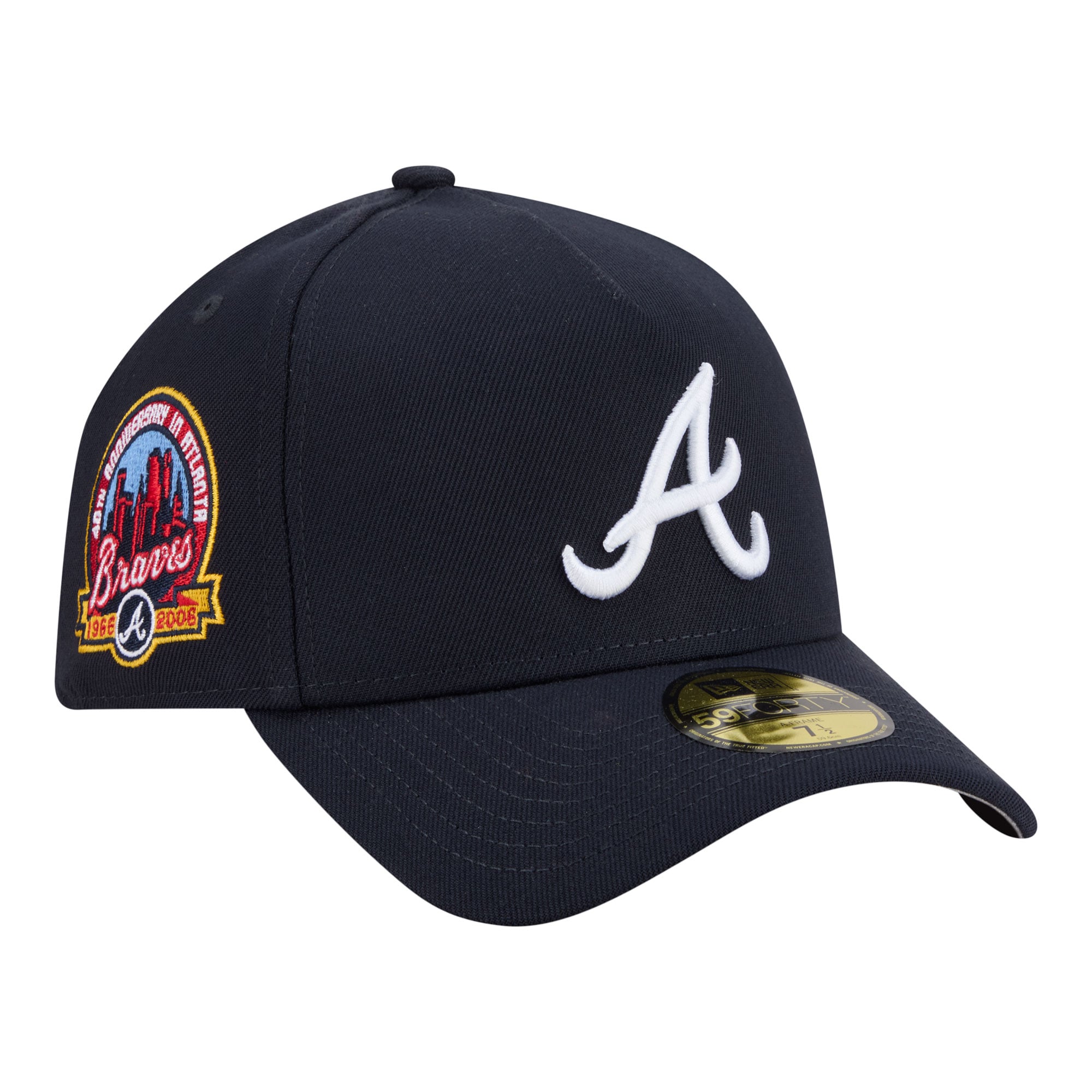 Casquette ajustée New Era 59FORTY bleu marine Atlanta Braves pour homme