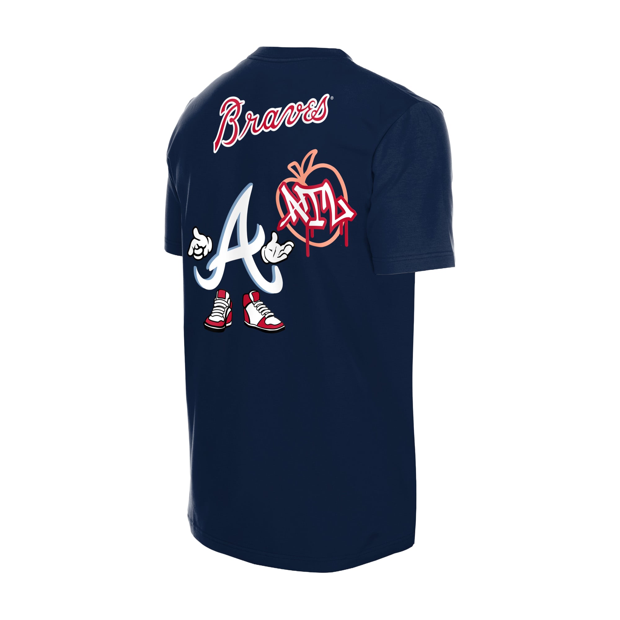 Men's New Era Navy Atlanta Braves Cartoon Logo T-Shirt