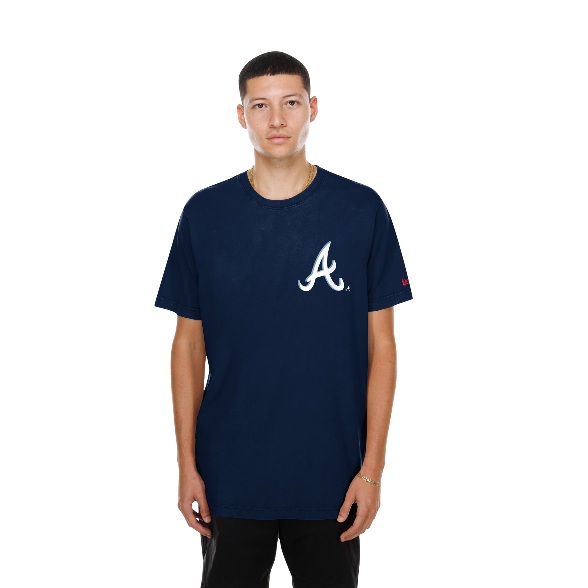 Men's New Era Navy Atlanta Braves Cartoon Logo T-Shirt