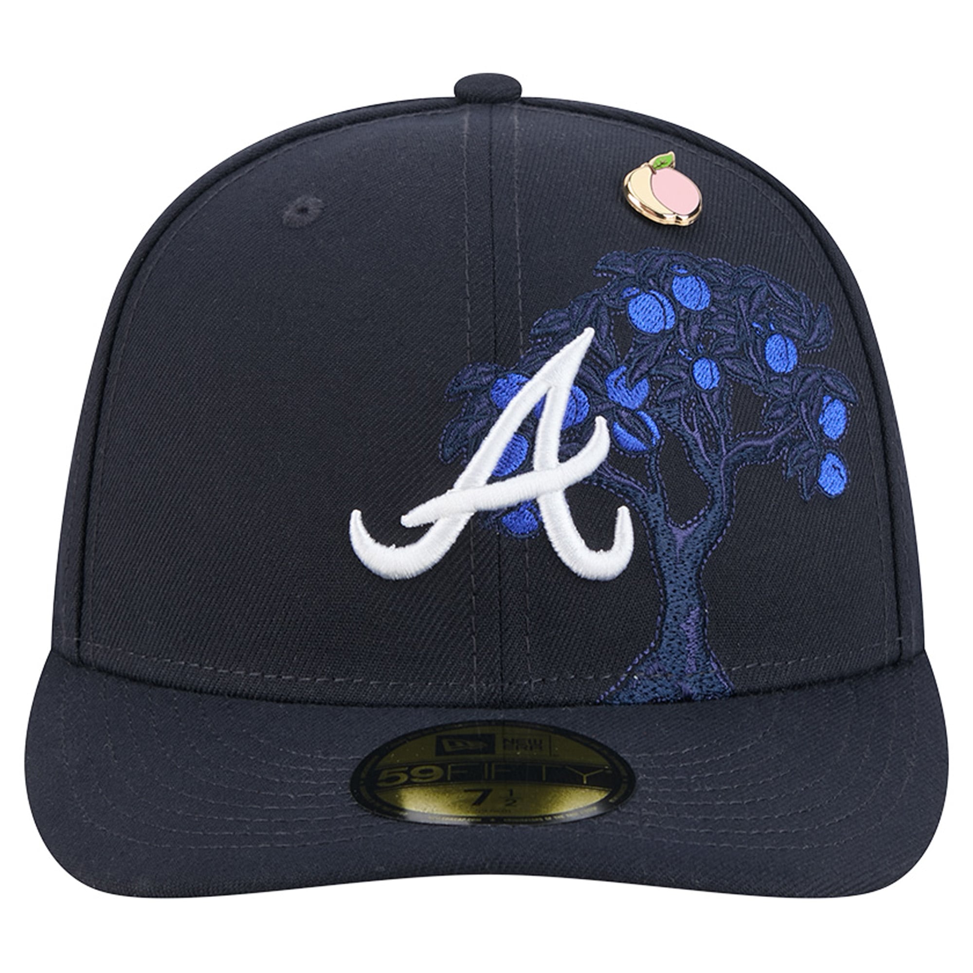 Casquette ajustée New Era 59FIFTY pour homme, bleu marine, pin Atlanta Braves City Icon.