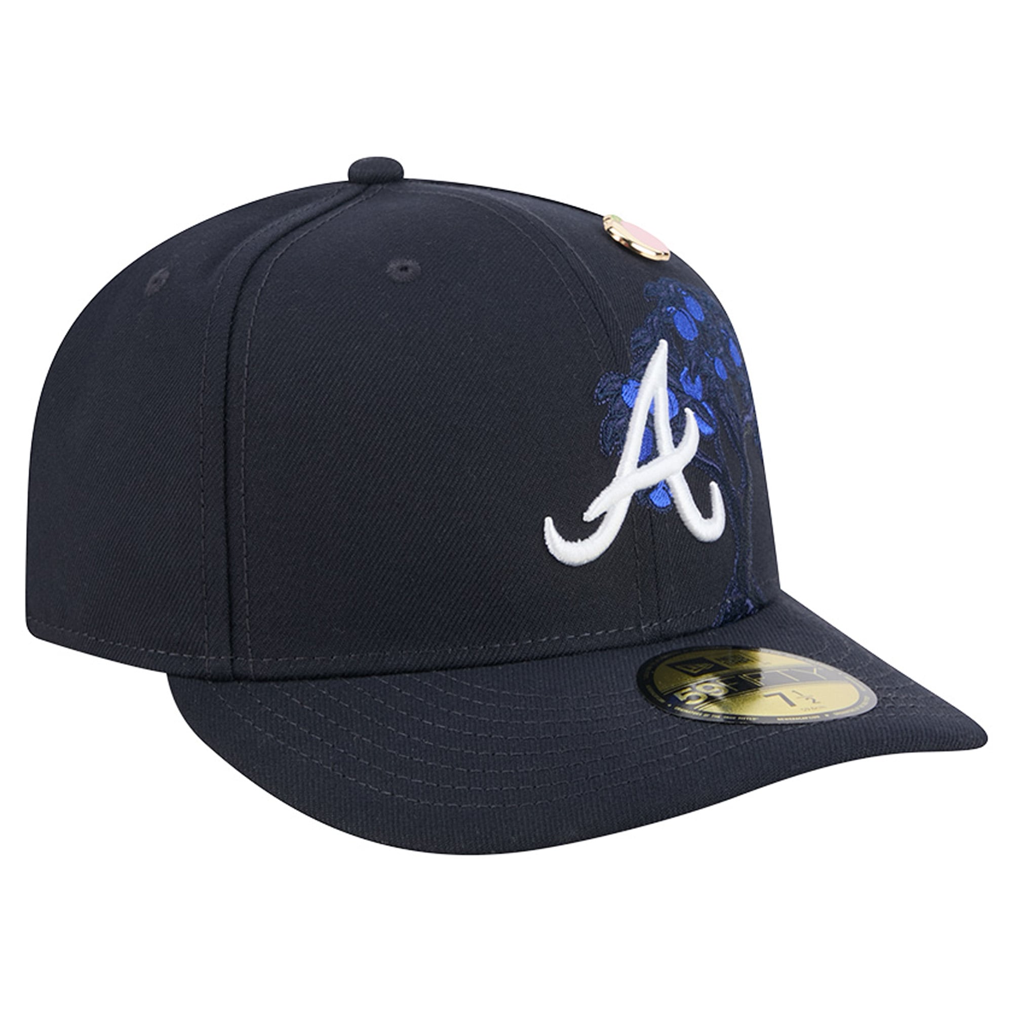 Casquette ajustée New Era 59FIFTY pour homme, bleu marine, pin Atlanta Braves City Icon.