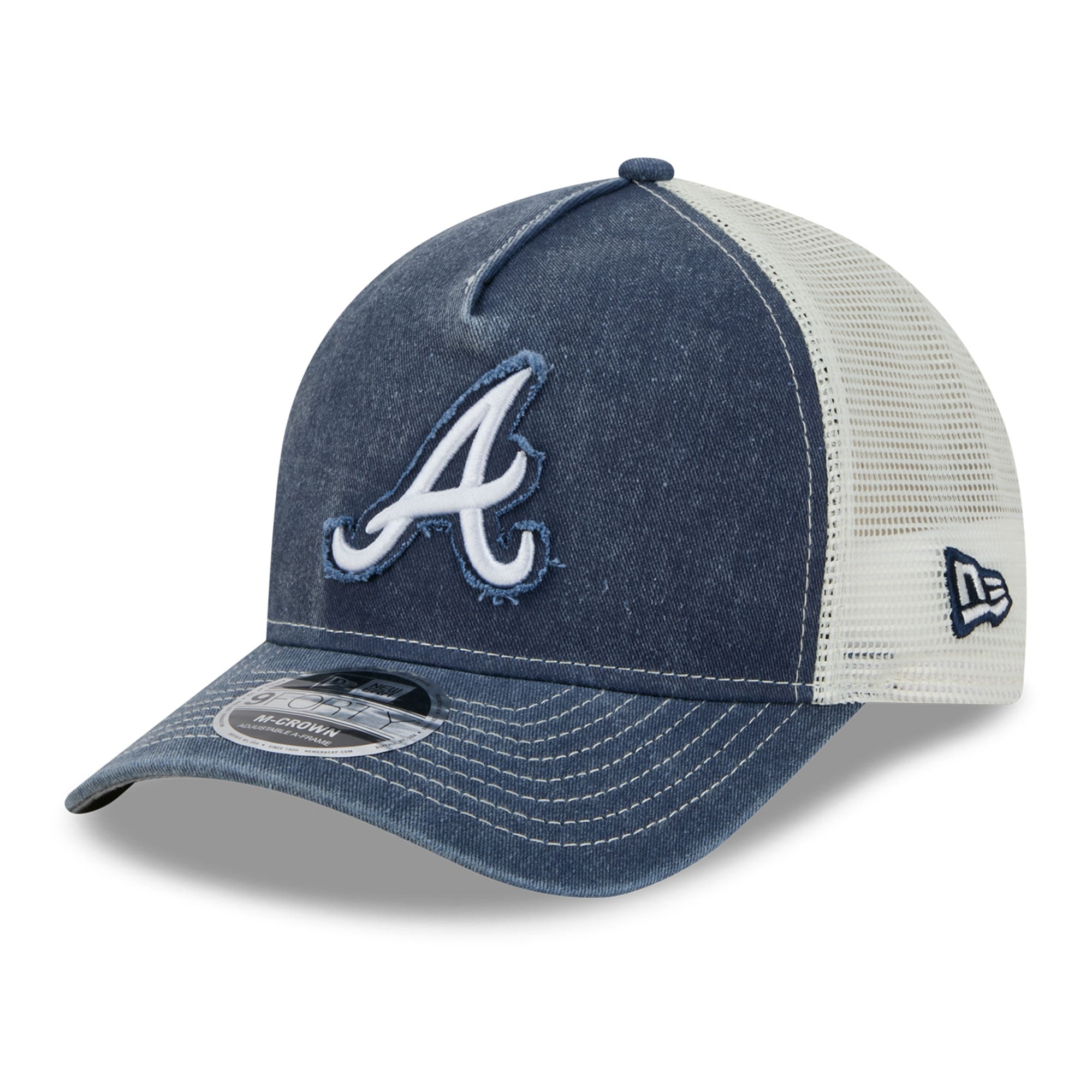 Casquette trucker ajustable New Era bleu marine Atlanta Braves 9FORTY pour homme