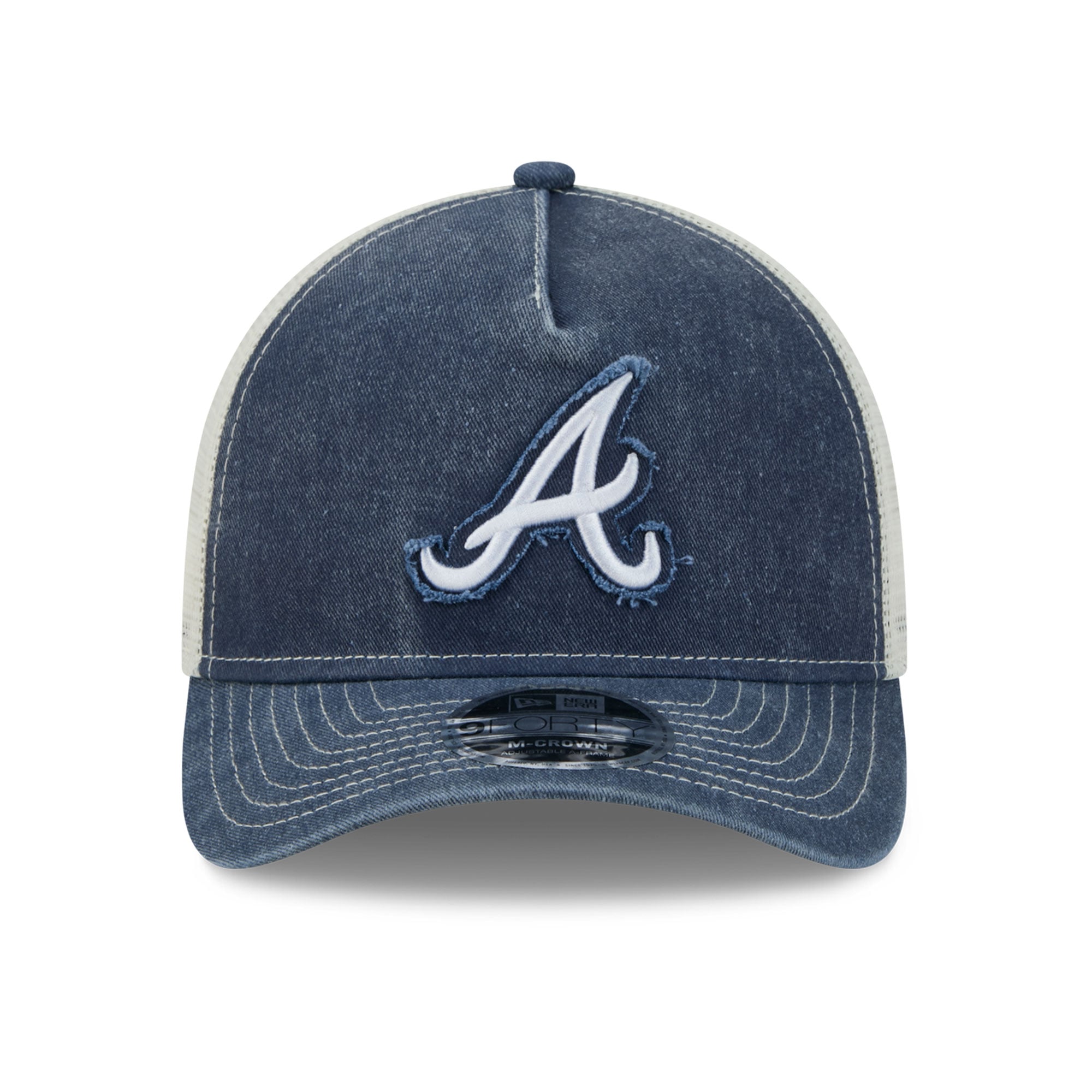 Casquette trucker ajustable New Era bleu marine Atlanta Braves 9FORTY pour homme