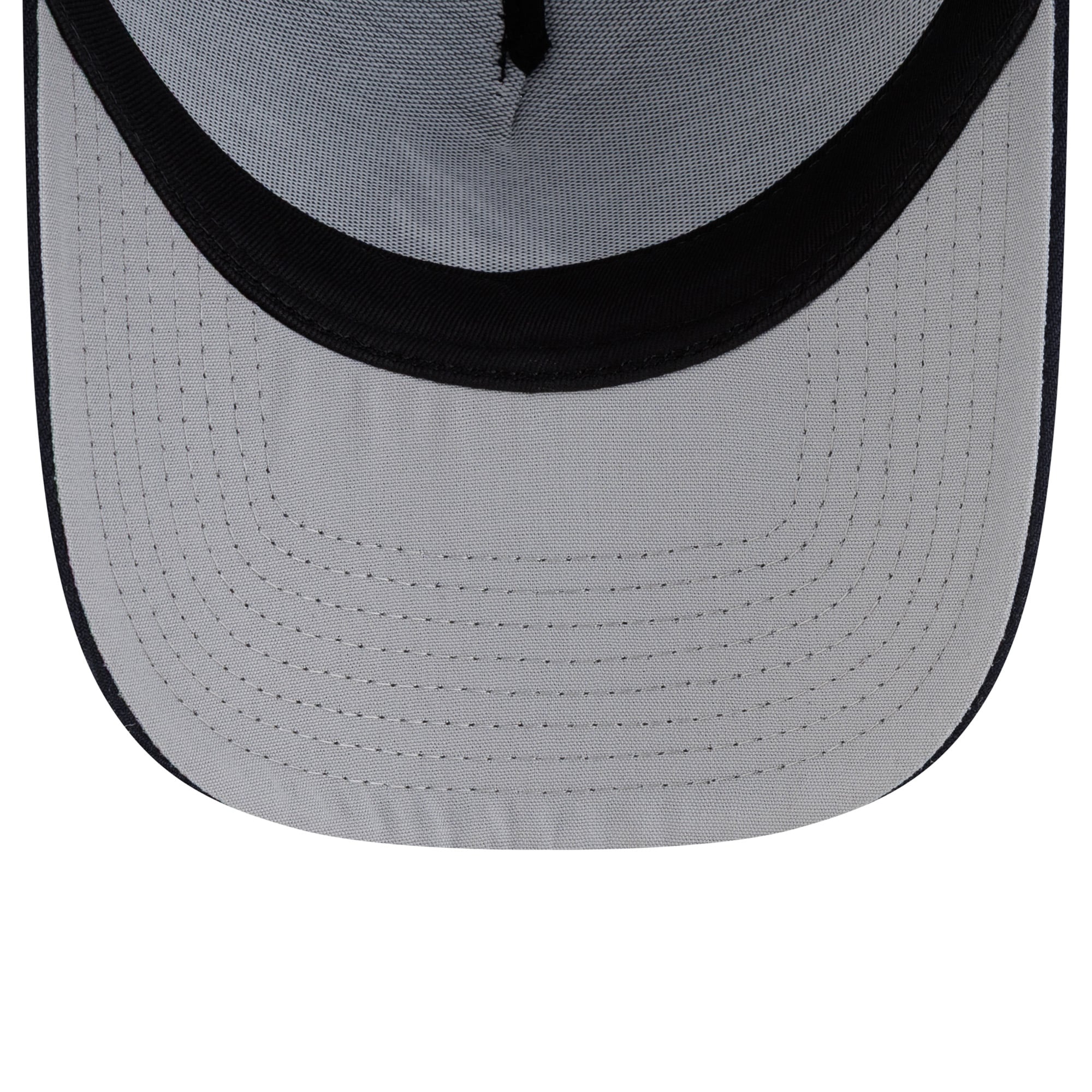 Men's New Era Navy Atlanta Braves Side Script 9FORTY A-Frame Trucker Adjustable Hat