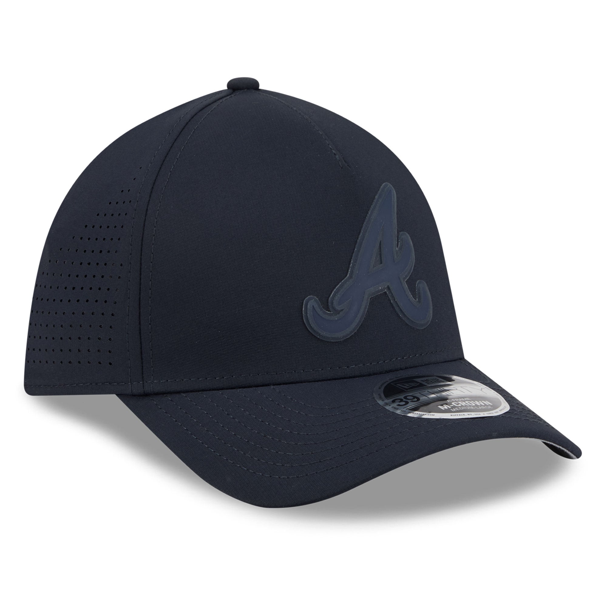 Men's New Era  Navy Atlanta Braves Tonal 39THIRTY A-Frame Flex Hat