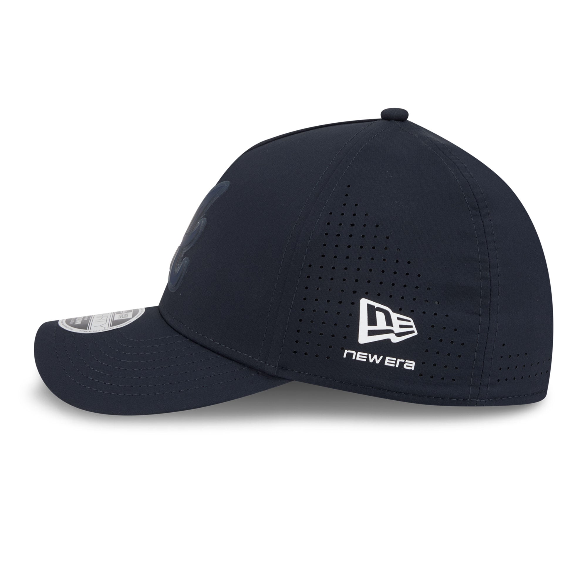 Men's New Era  Navy Atlanta Braves Tonal 39THIRTY A-Frame Flex Hat