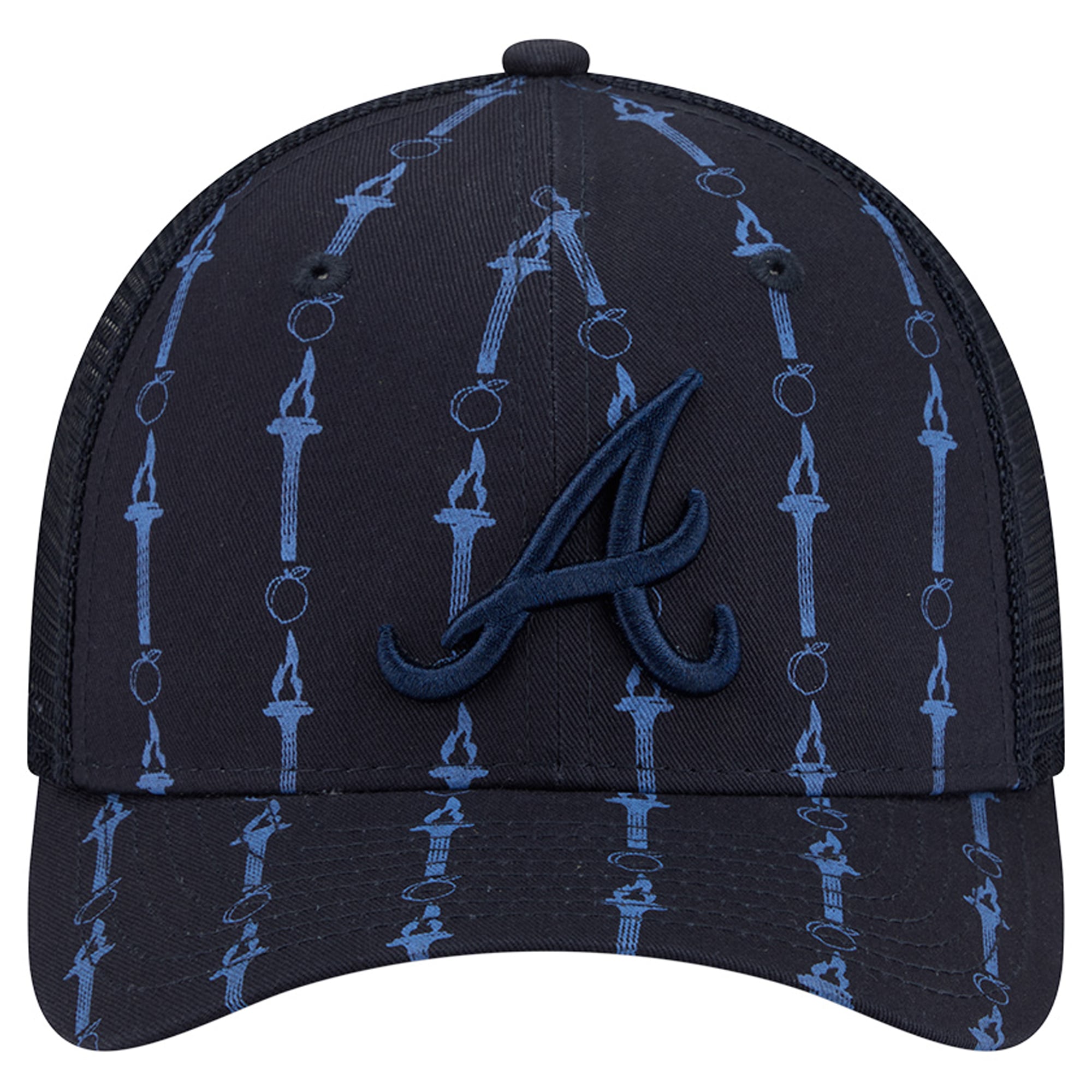 Men's New Era Navy Atlanta Braves Tonal Icon 9FORTY M-Crown Adjustable Trucker Hat