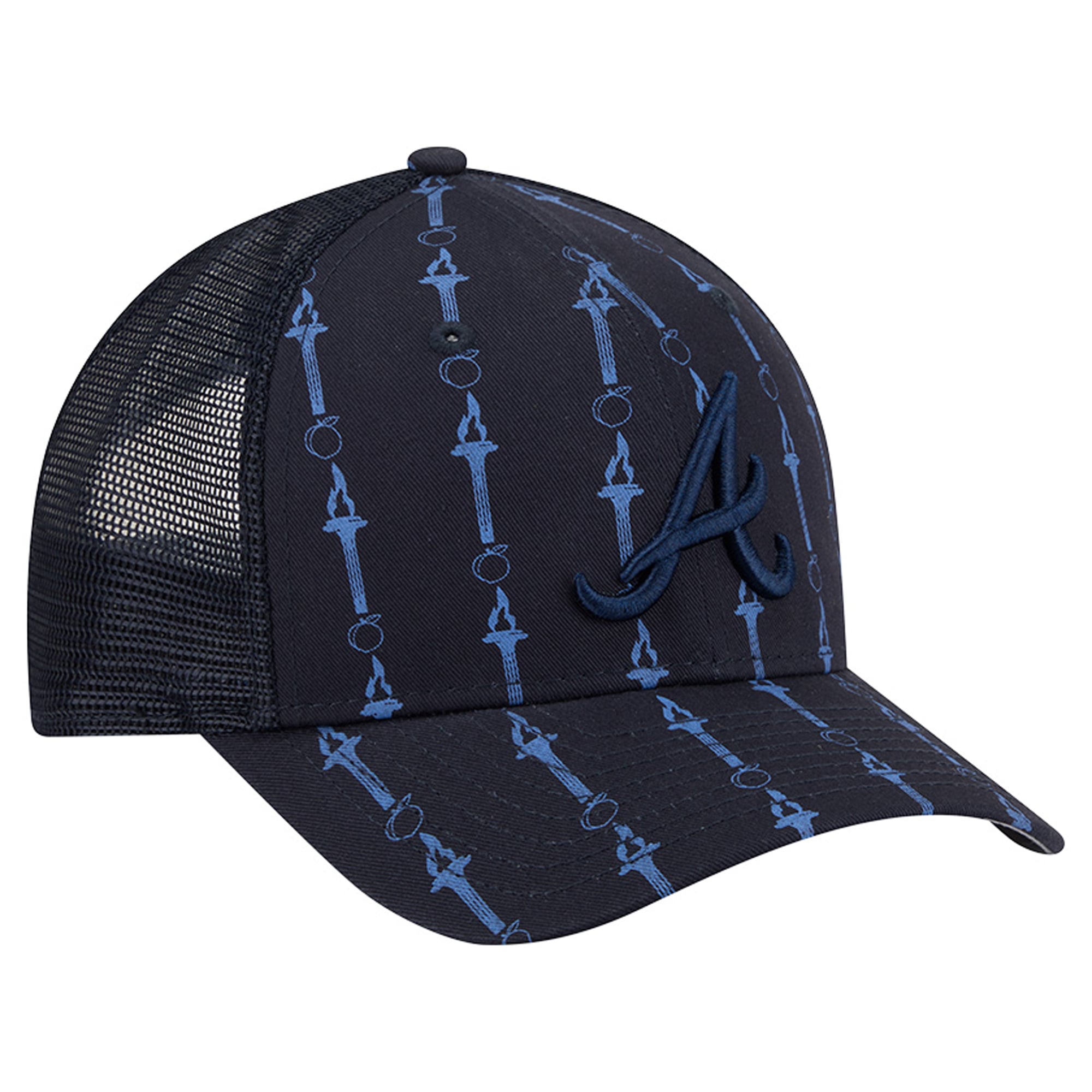 Men's New Era Navy Atlanta Braves Tonal Icon 9FORTY M-Crown Adjustable Trucker Hat