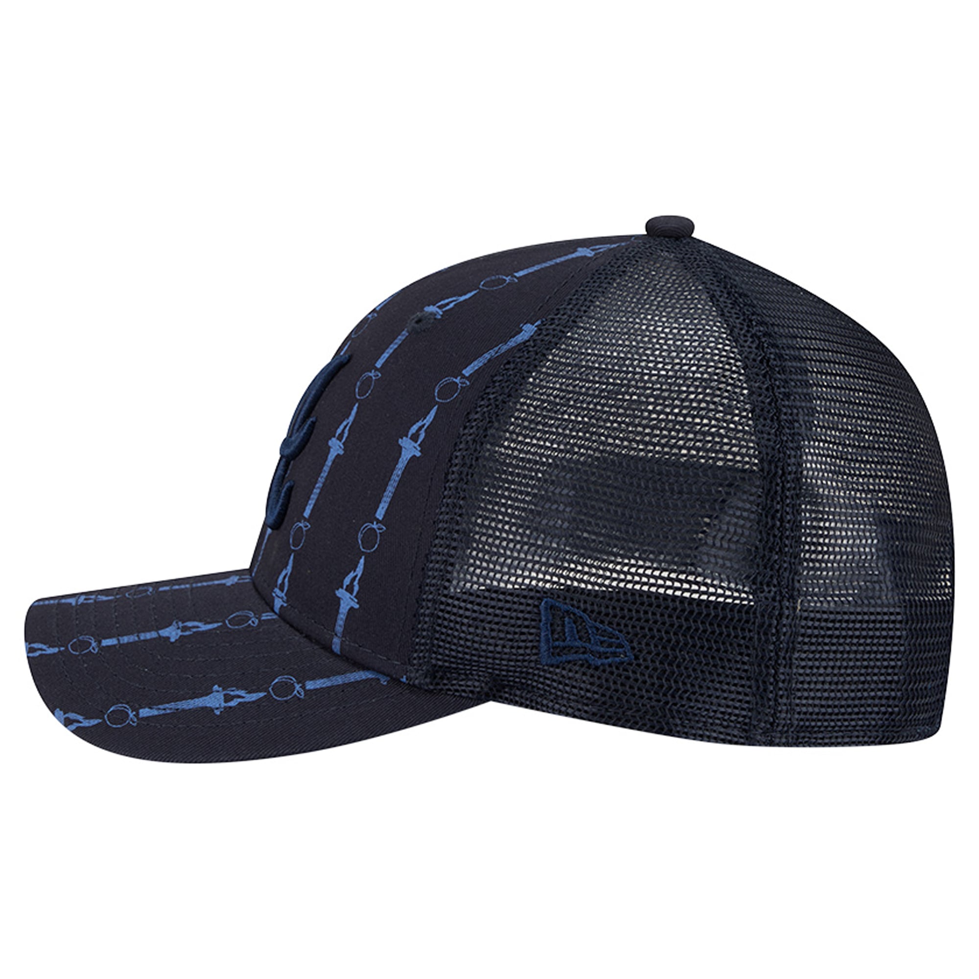 Men's New Era Navy Atlanta Braves Tonal Icon 9FORTY M-Crown Adjustable Trucker Hat