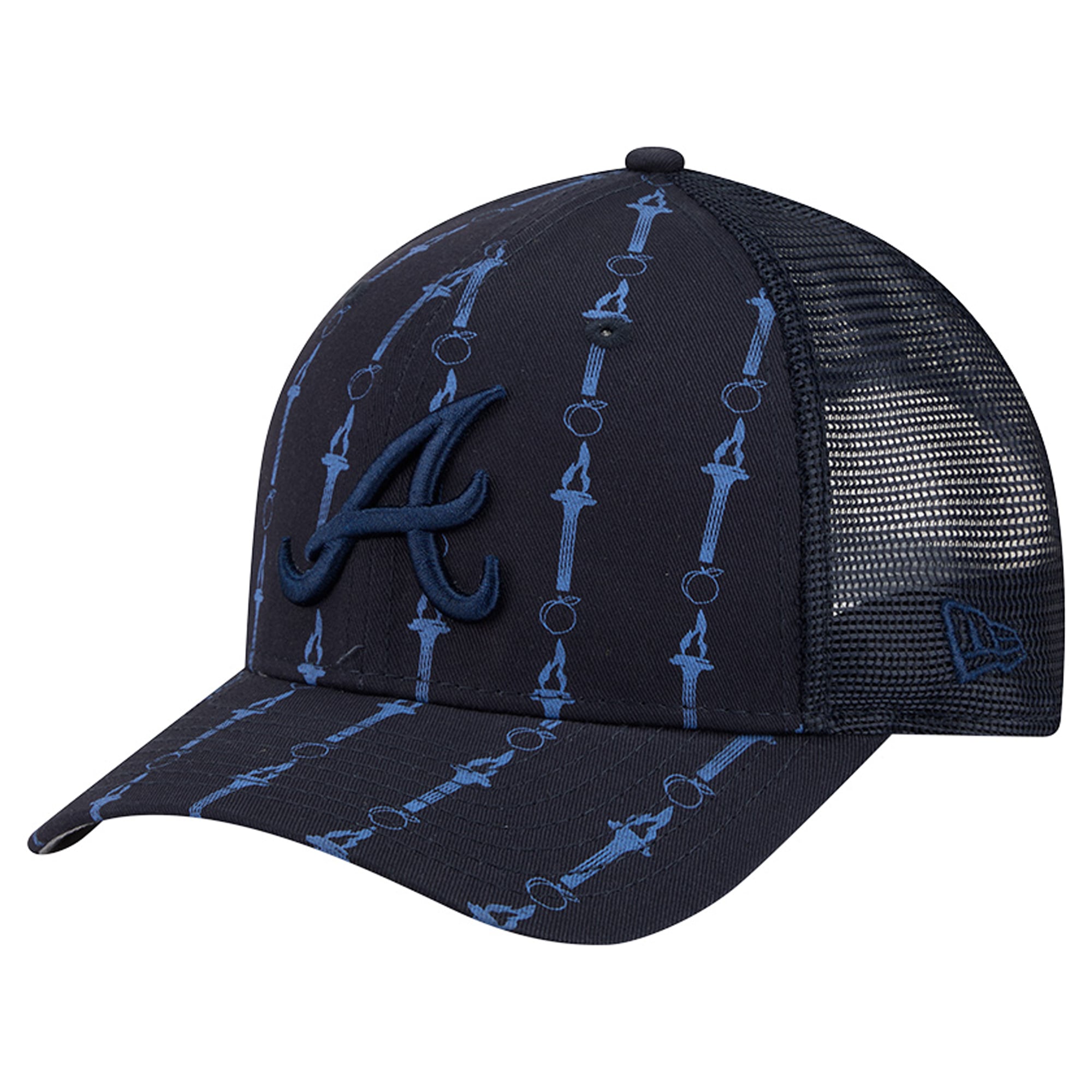 Men's New Era Navy Atlanta Braves Tonal Icon 9FORTY M-Crown Adjustable Trucker Hat