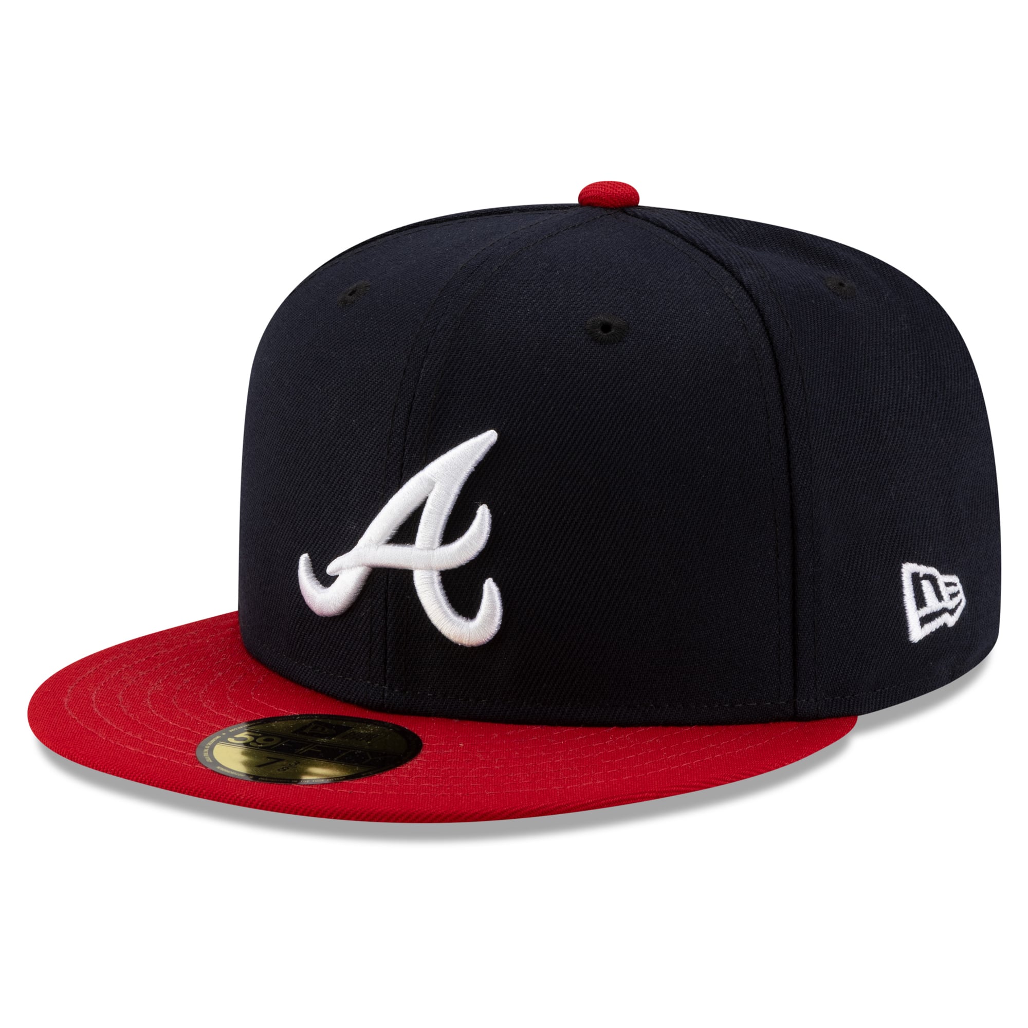 Casquette ajustée New Era 59FIFTY pour homme, bleu marine et rouge, Atlanta Braves, 2026 MLB, séries éliminatoires.